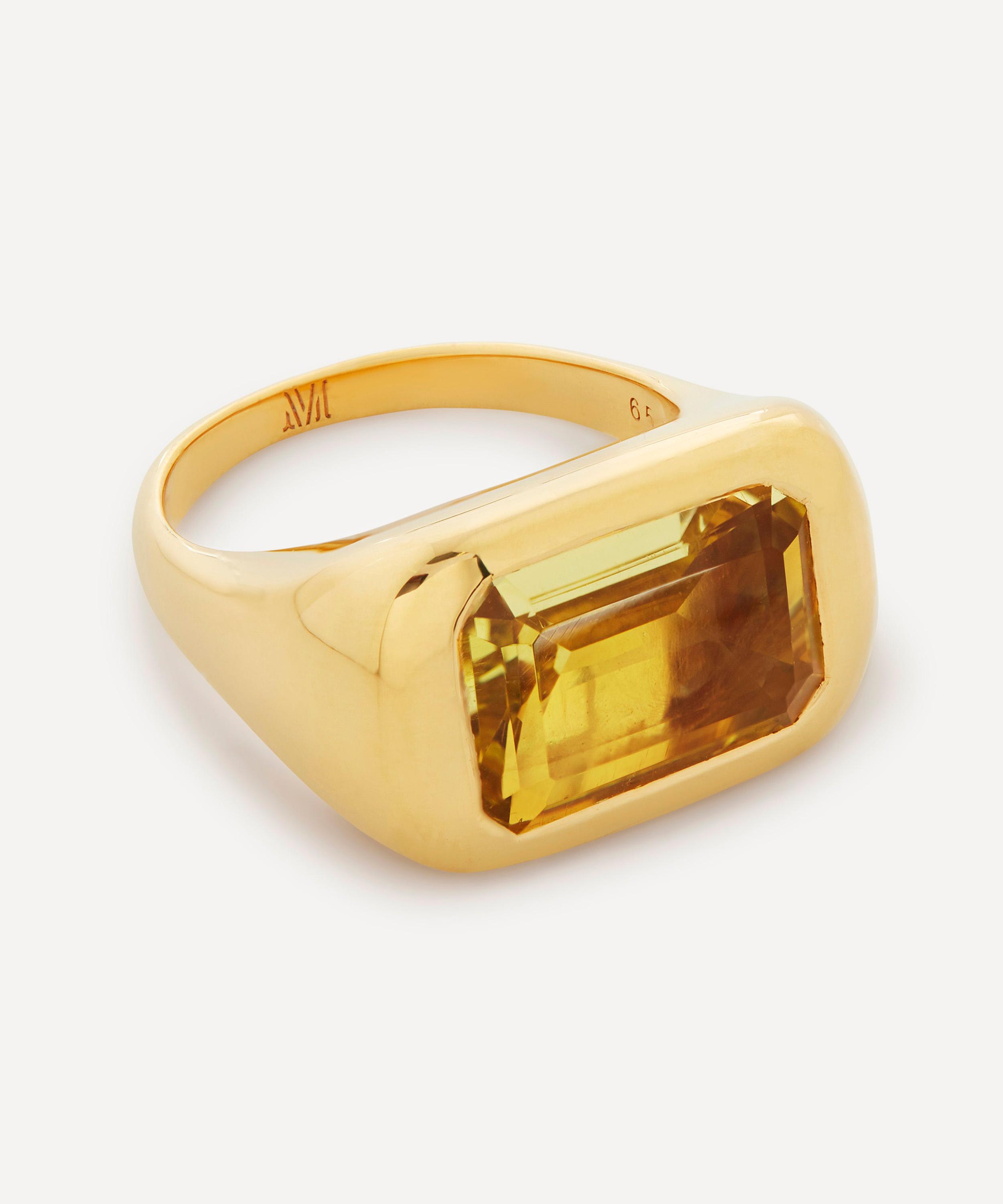 Monica Vinader 18ct Gold Plated Vermeil Sterling Silver Power Lemon Quartz Cocktail Ring