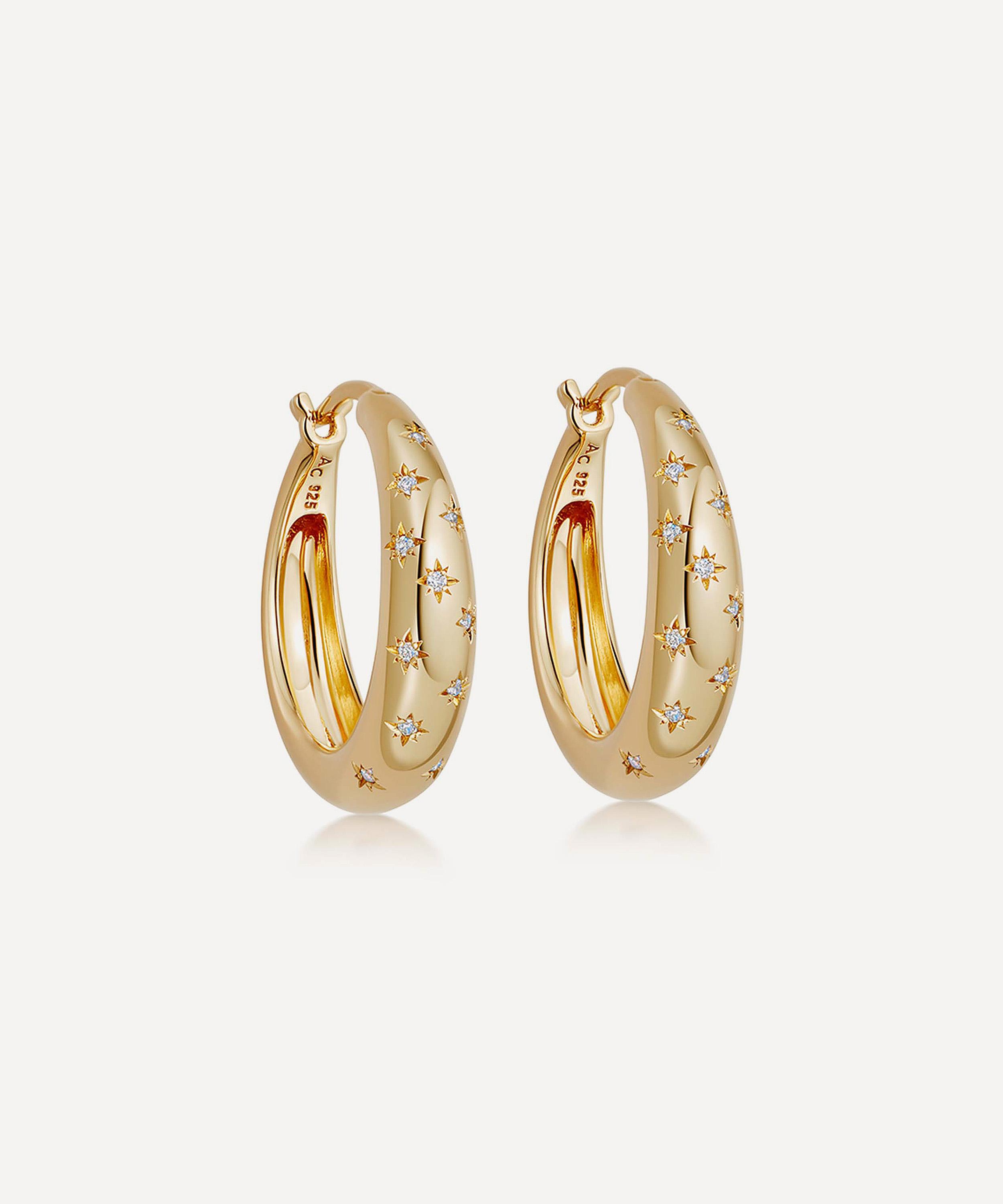 ASTLEY CLARKE ASTLEY CLARKE 18CT GOLD-PLATED VERMEIL SILVER TINY STAR HOOP EARRINGS 