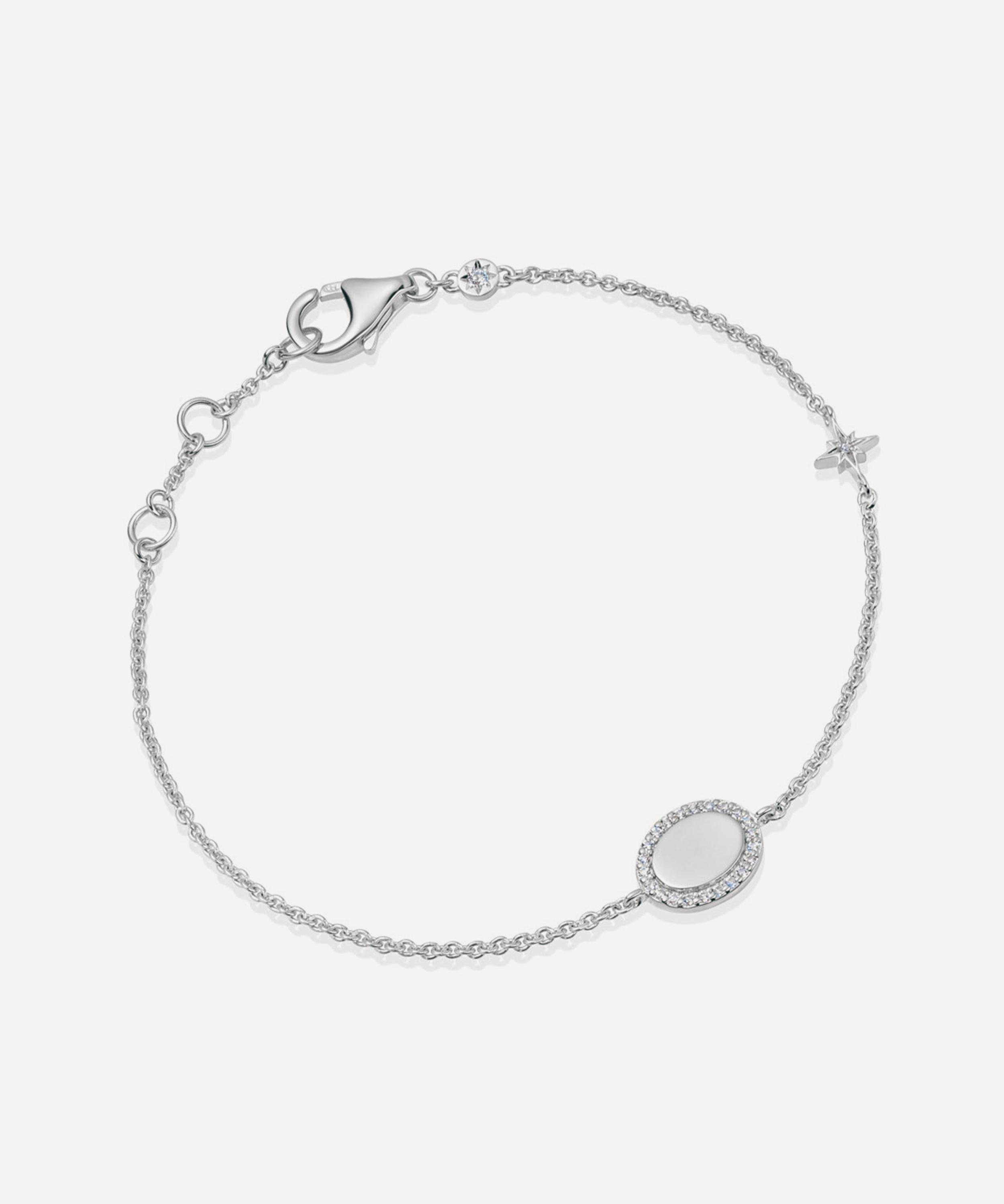 ASTLEY CLARKE ASTLEY CLARKE STERLING SILVER PAVE DISC AND TINY STAR BRACELET 