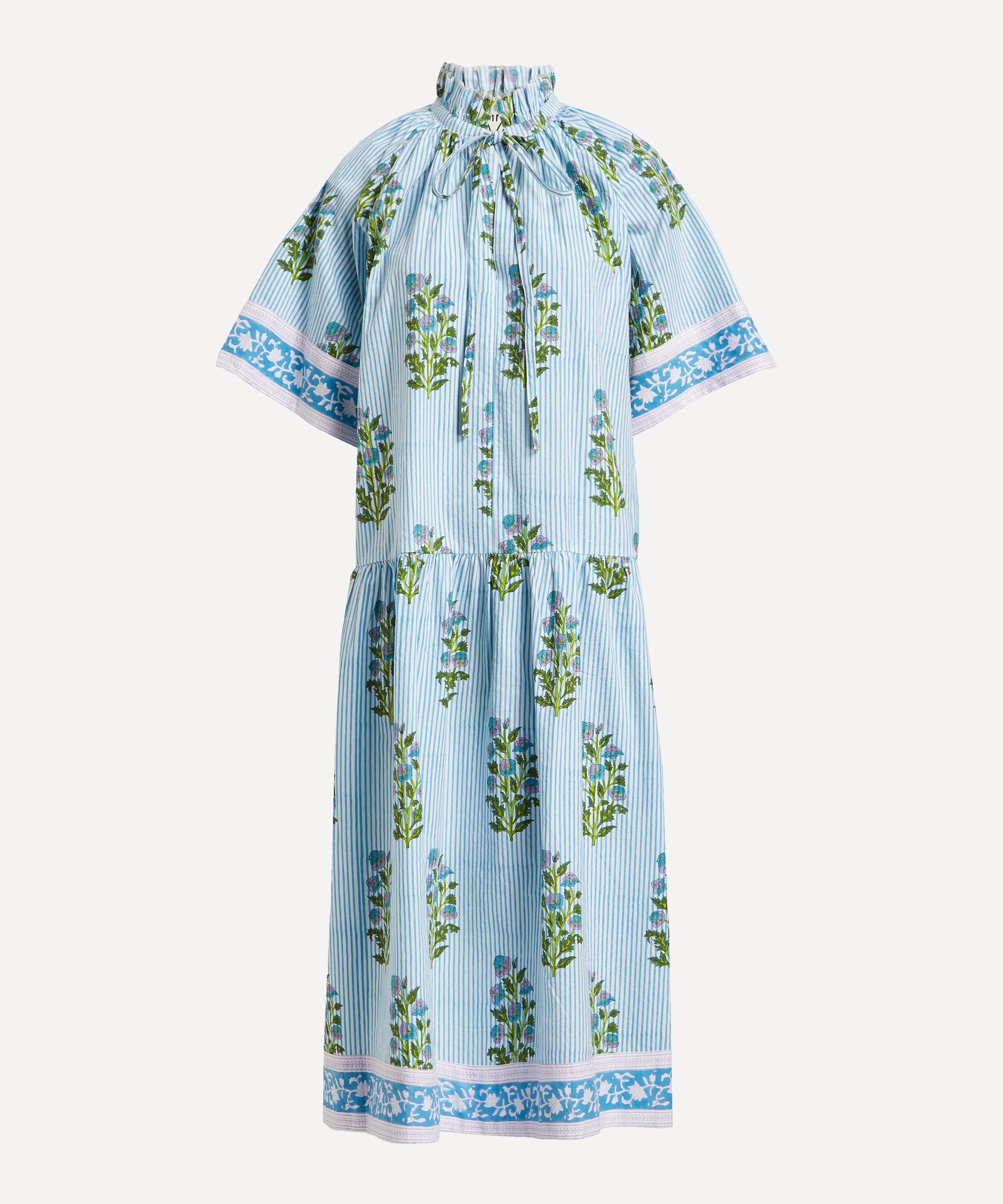 Sz Blockprints Women's Cornflower-blue Yuva Dress