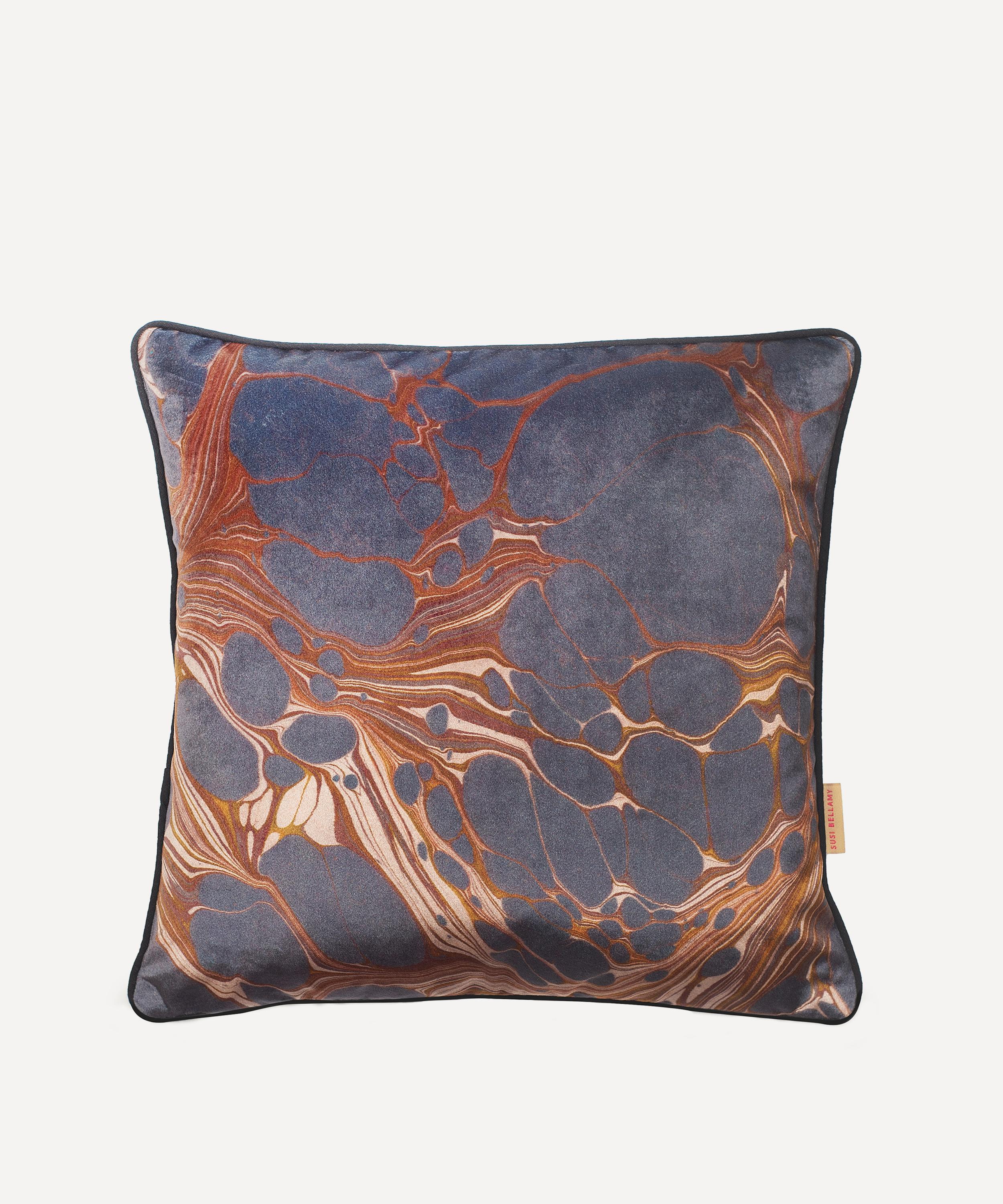 Susi Bellamy Marbled Fig Velvet Square Cushion