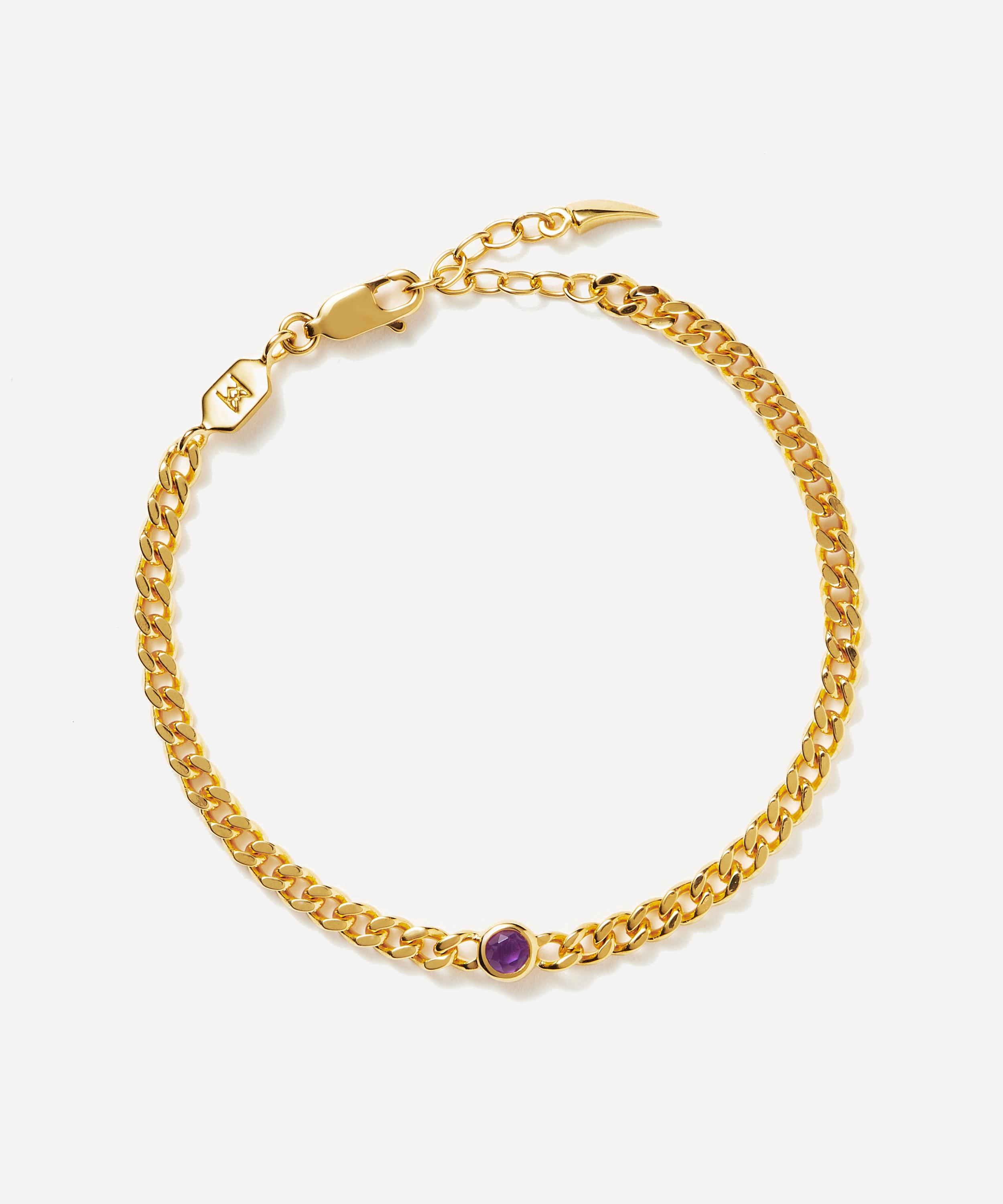Missoma 18ct Gold-plated Vermeil Silver February Birthstone Chain Bracelet