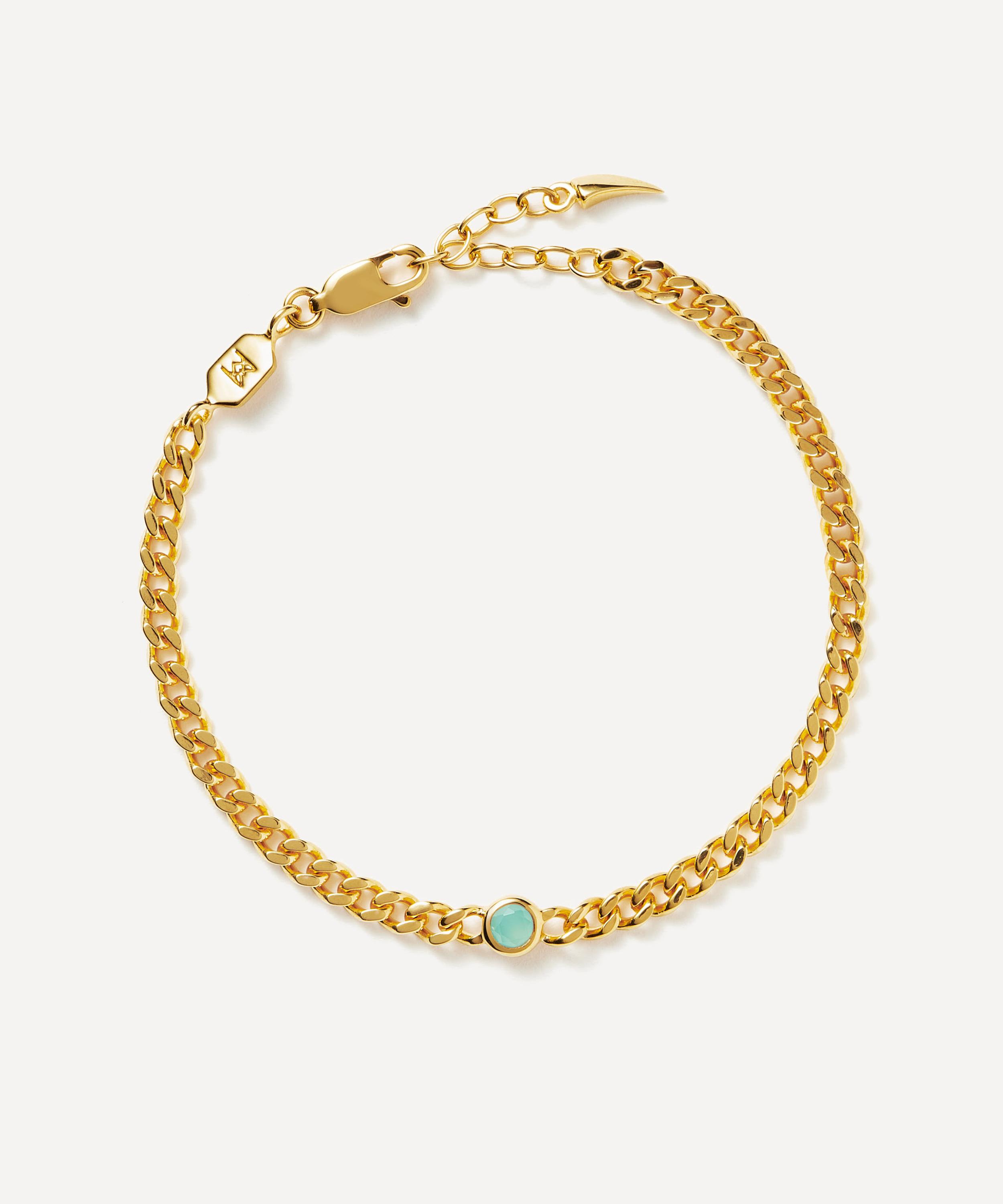 Missoma 18ct Gold-Plated Vermeil Silver March Birthstone Chain Bracelet Luxury