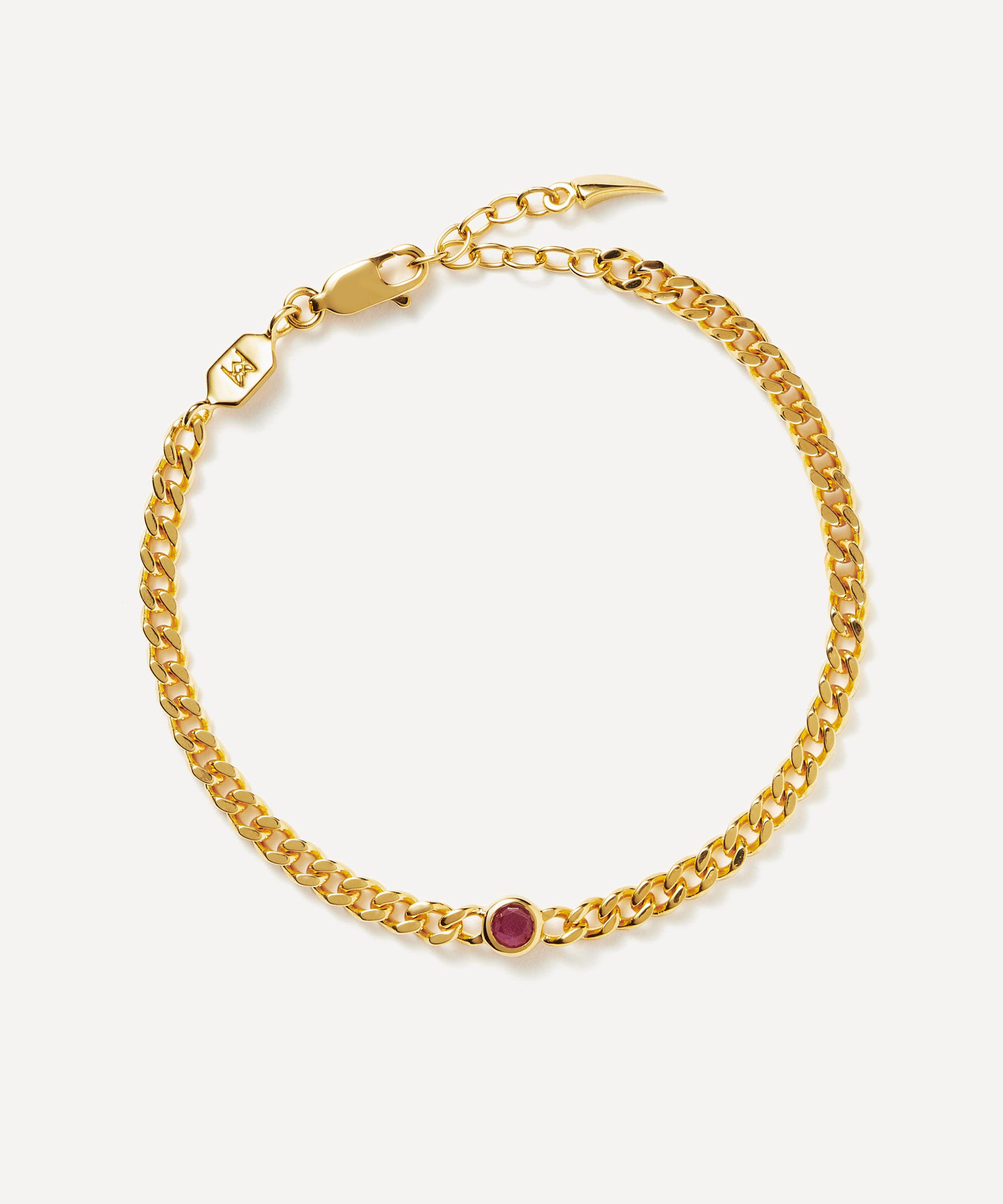 Missoma 18ct Gold-Plated Vermeil Silver July Birthstone Chain Bracelet Luxury Gift