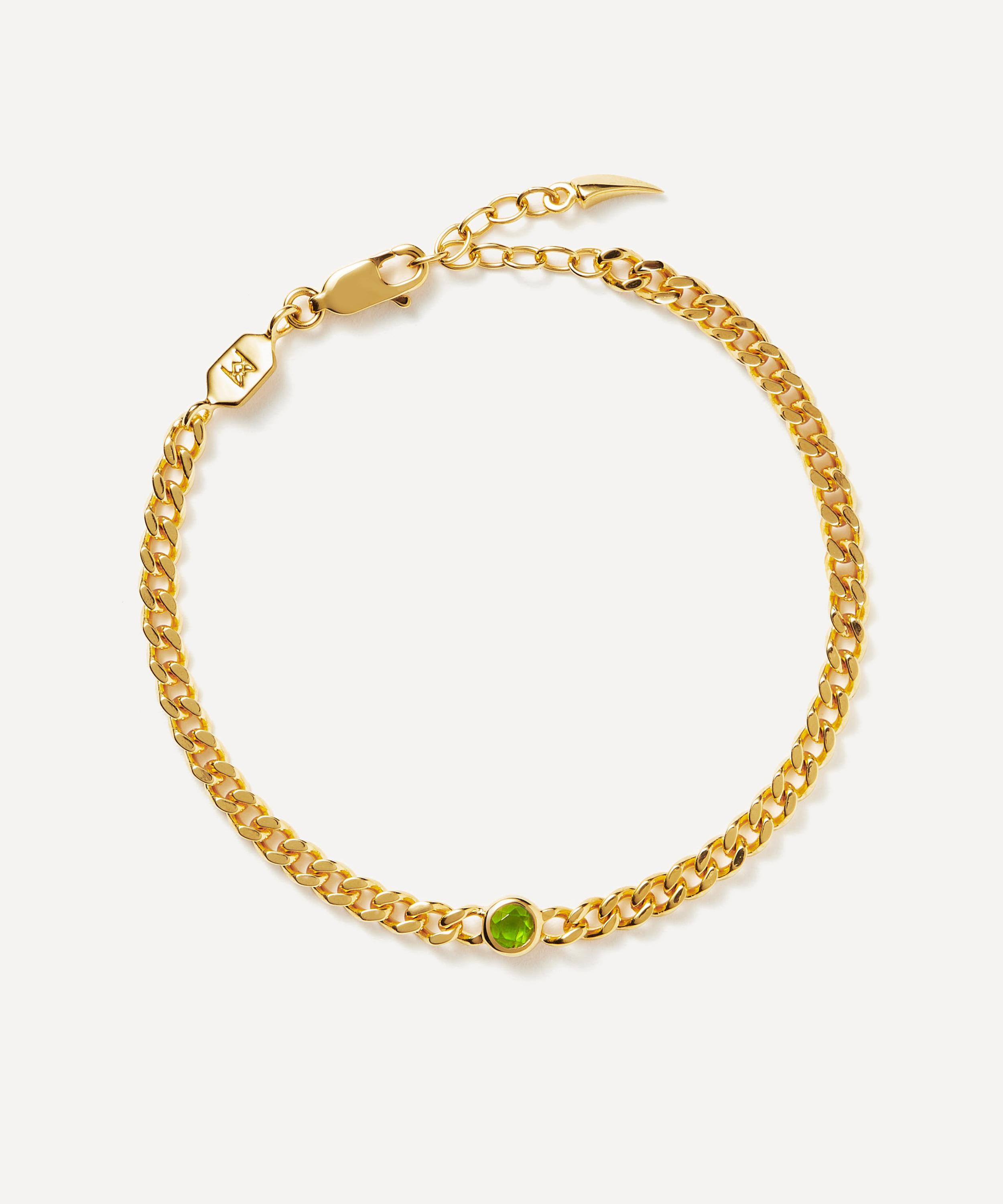 Missoma 18ct Gold-Plated Vermeil Silver August Birthstone Chain Bracelet Small Luxury Christmas Gift / Present