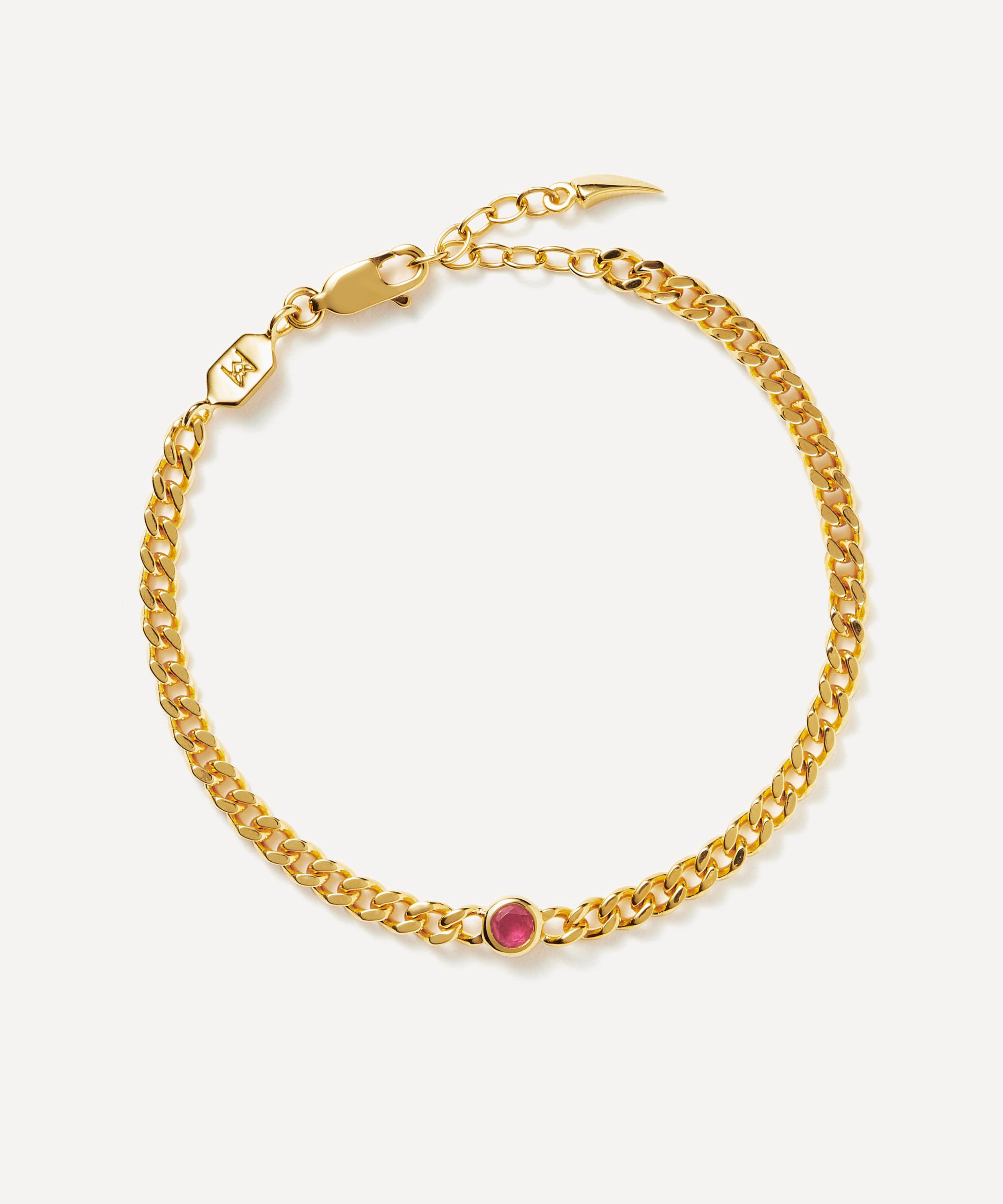 Missoma 18ct Gold-Plated Vermeil Silver October Birthstone Chain Bracelet Luxury