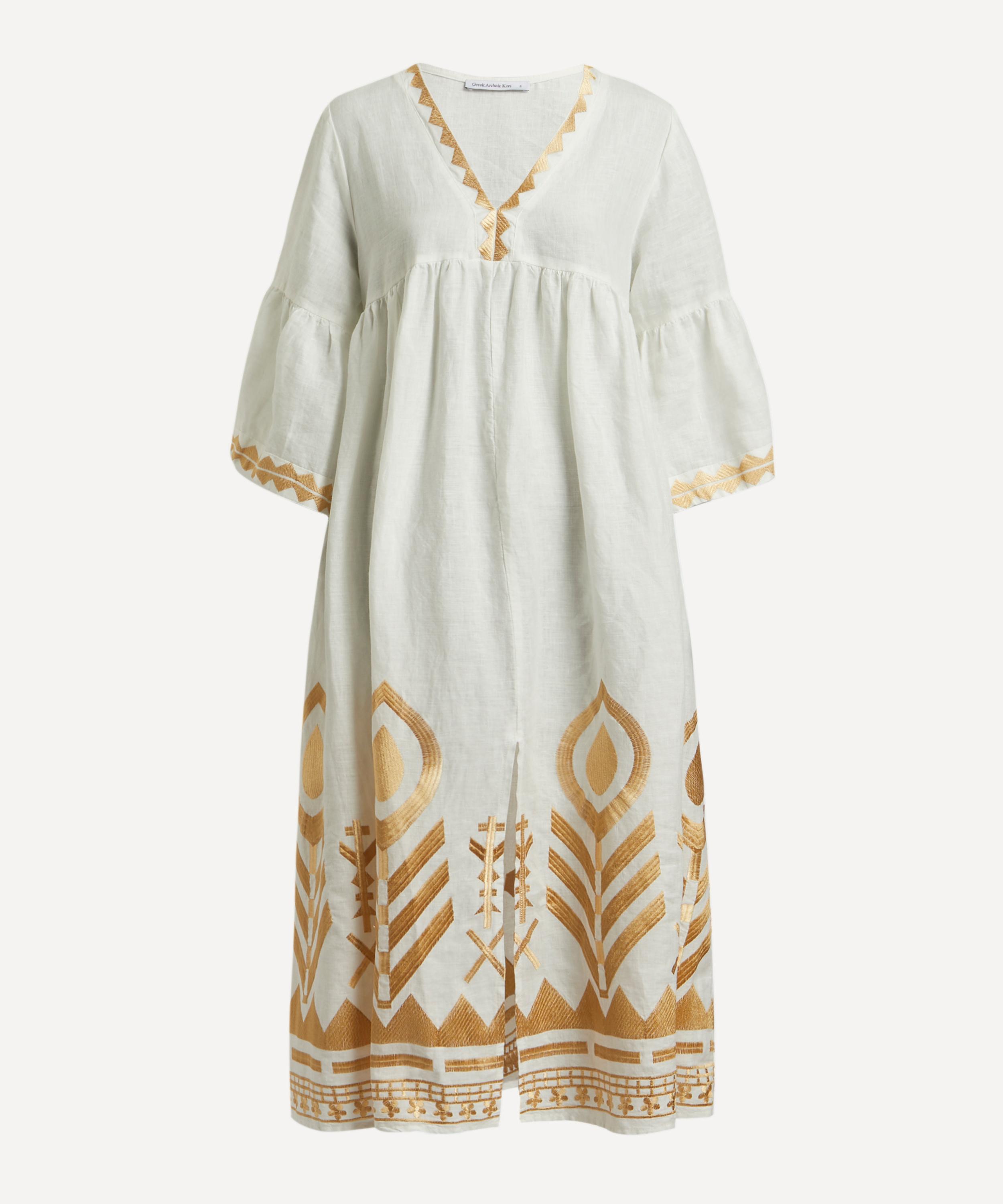 KORI KORI WOMEN'S FEATHERS EMBROIDERED MIDI-TUNIC 
