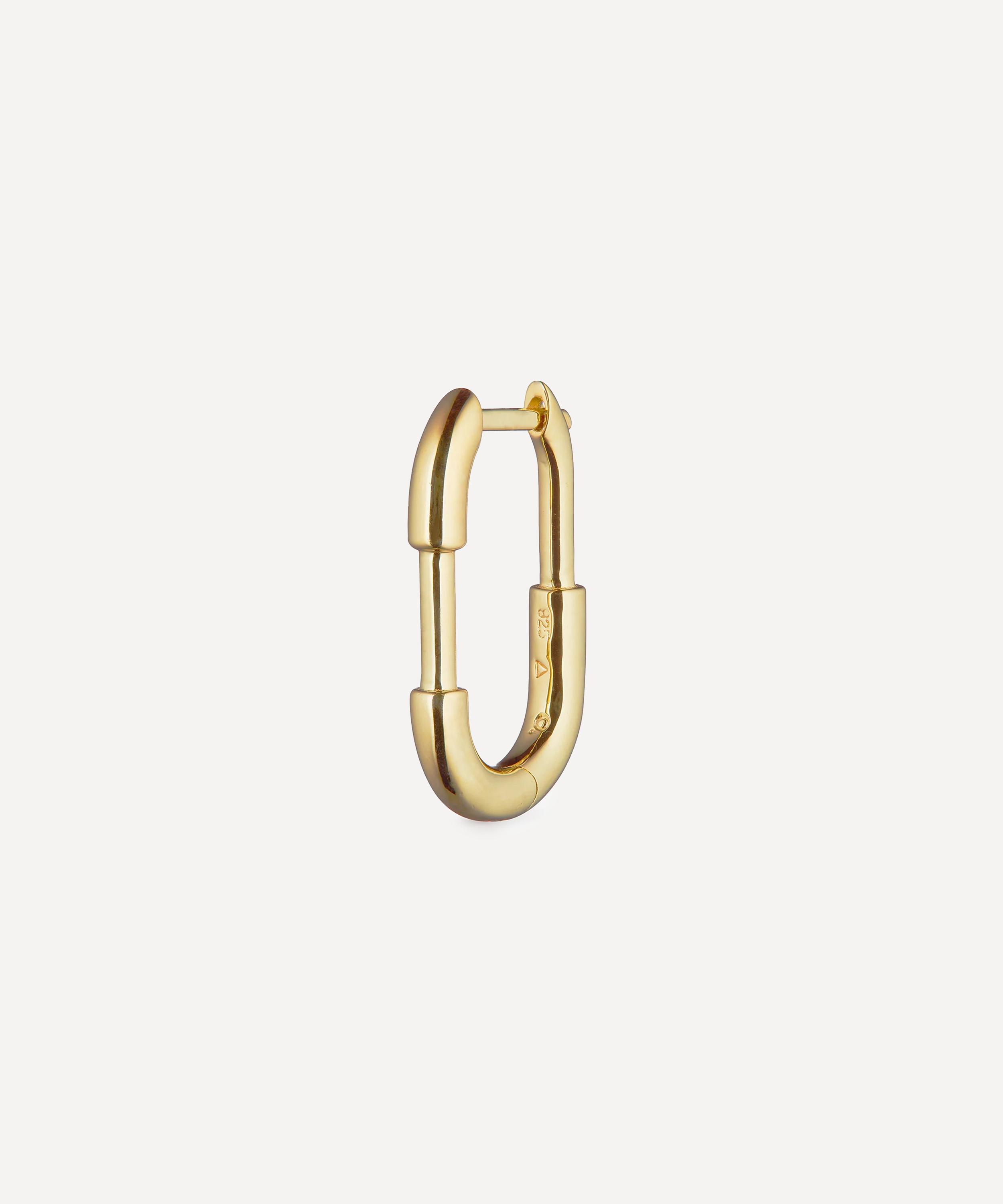 Otiumberg Gold-plated Vermeil Silver Staple Hoop Earring