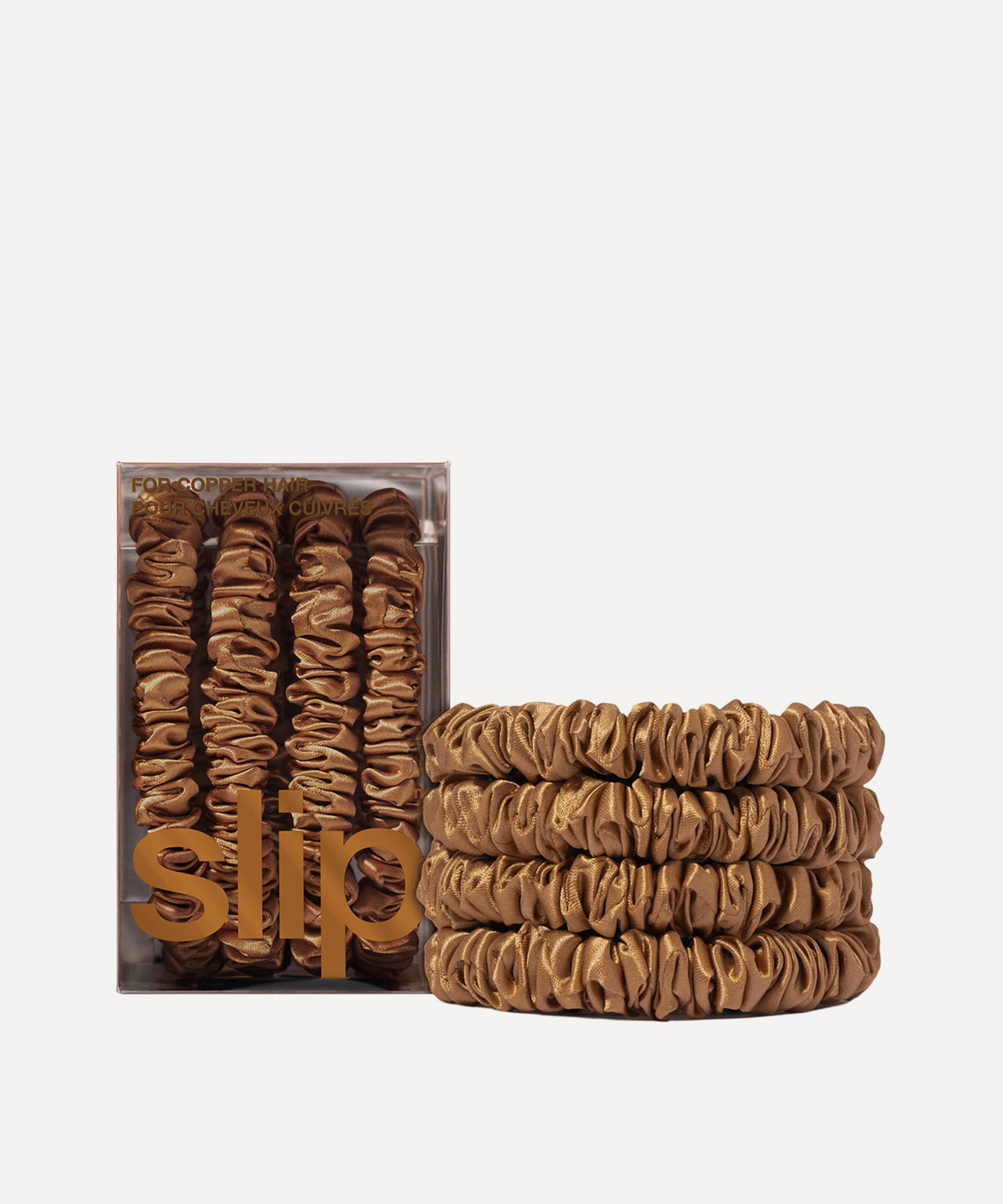 Slip Skinny Silk Scrunchies Pack of 4 Copper