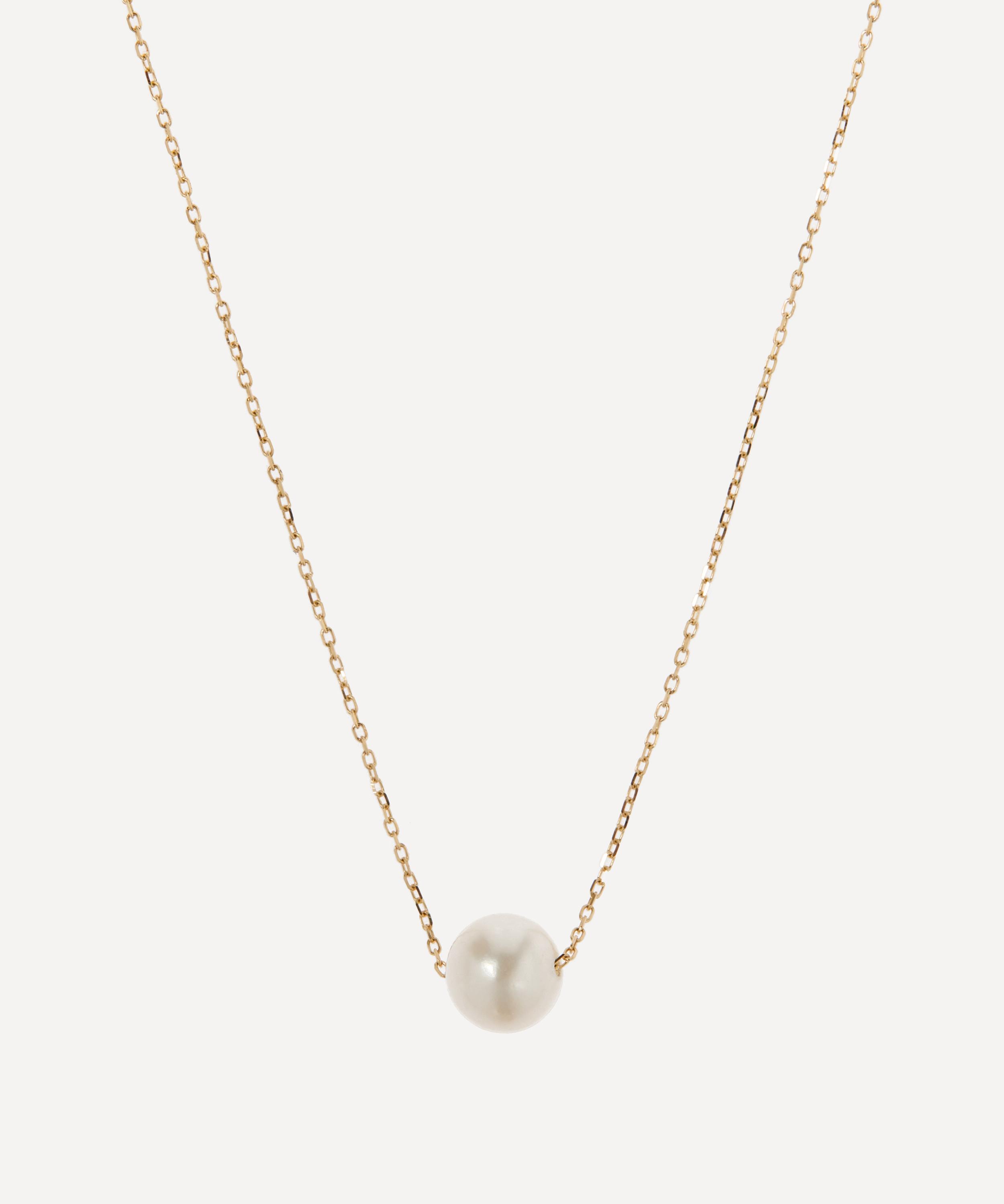 Mateo 14ct Gold Suspended Pearl Necklace Luxury