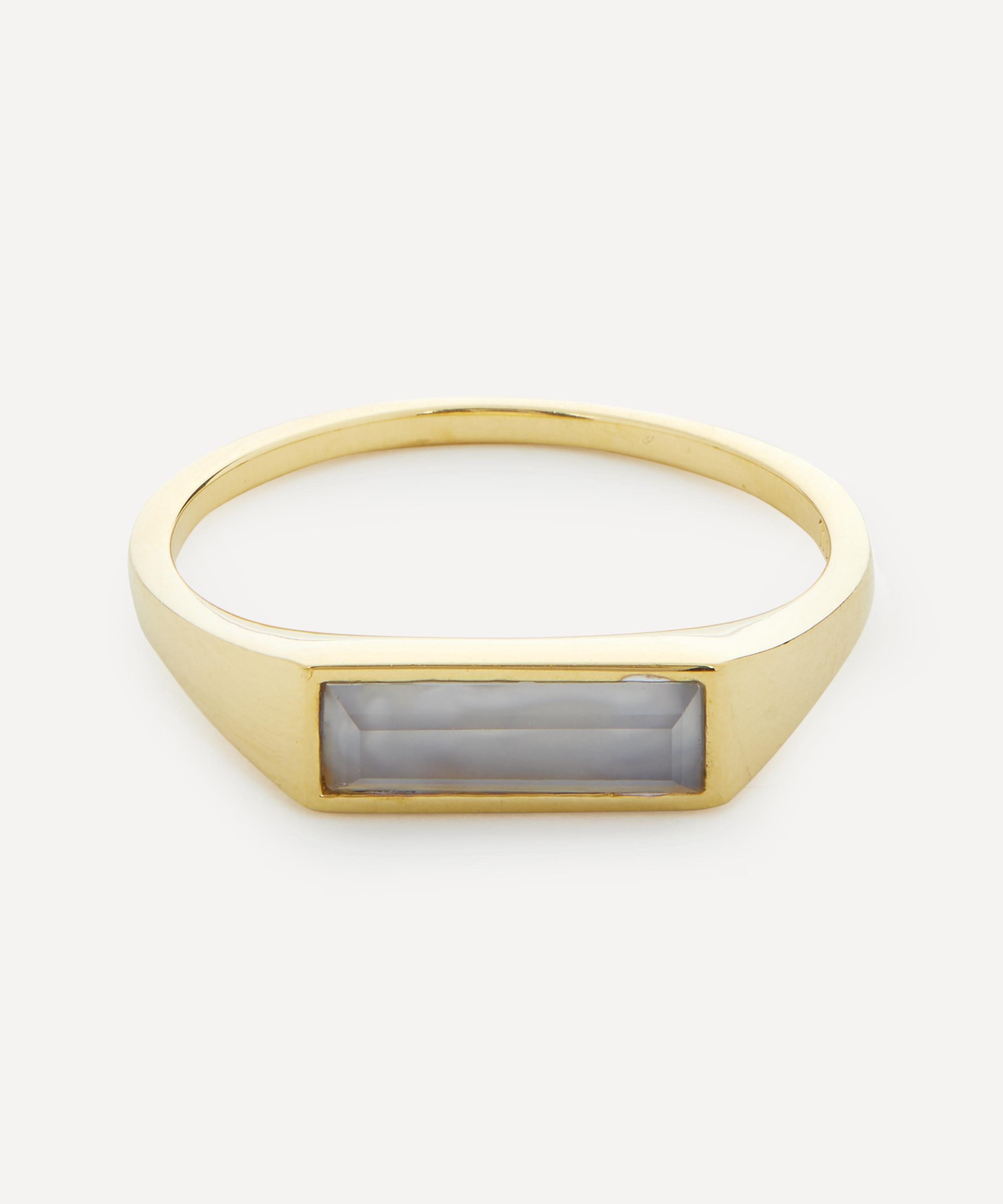 MIANSAI MIANSAI MENS 14CT GOLD-PLATED VERMEIL SILVER LENNOX SIGNET RING 