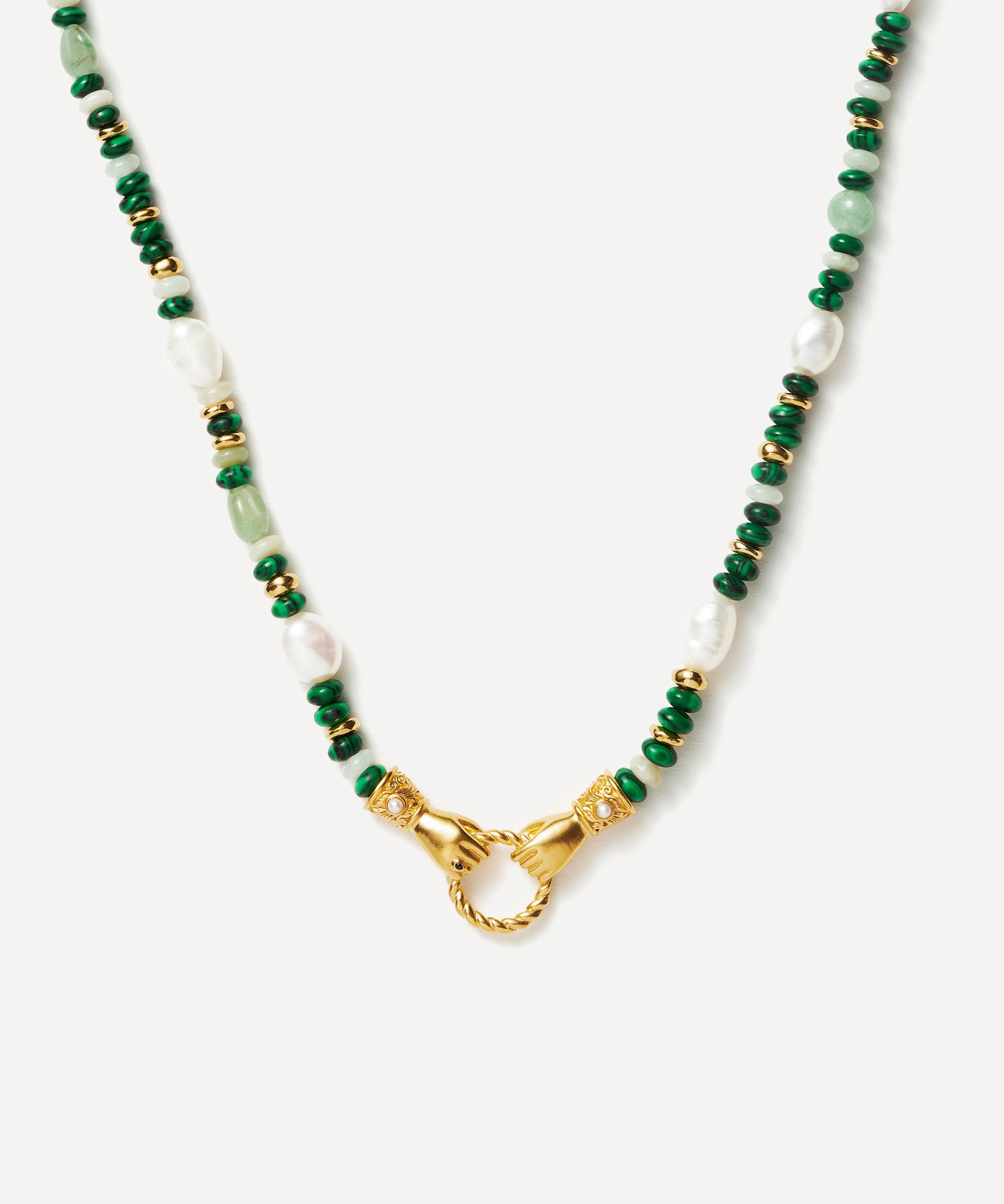 Missoma 18ct Gold-plated Harris Reed In Good Hands Beaded Gemstone Necklace