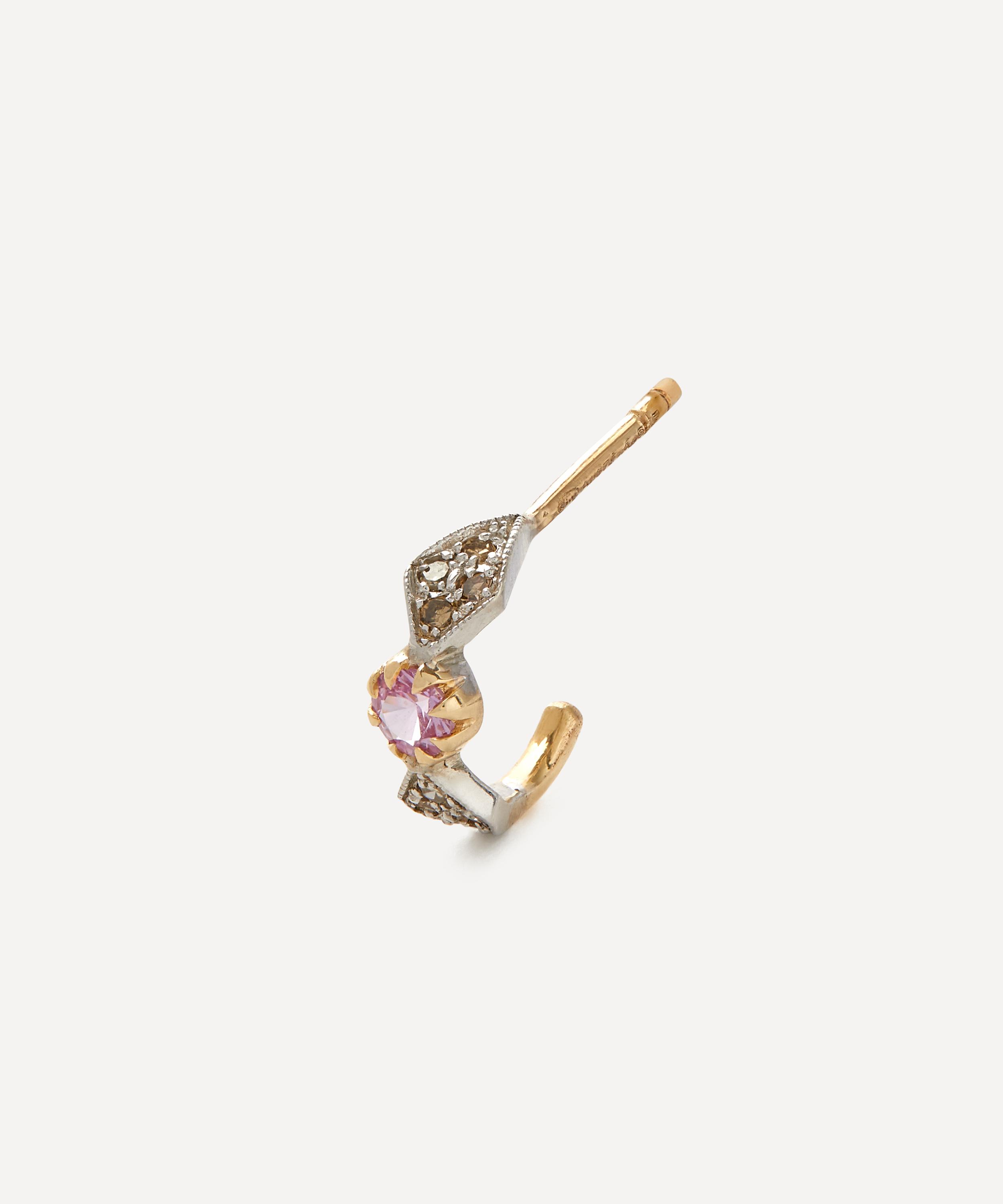 Shop Pascale Monvoisin 9ct Gold Adele No.1 Pink Sapphire Stud Earring