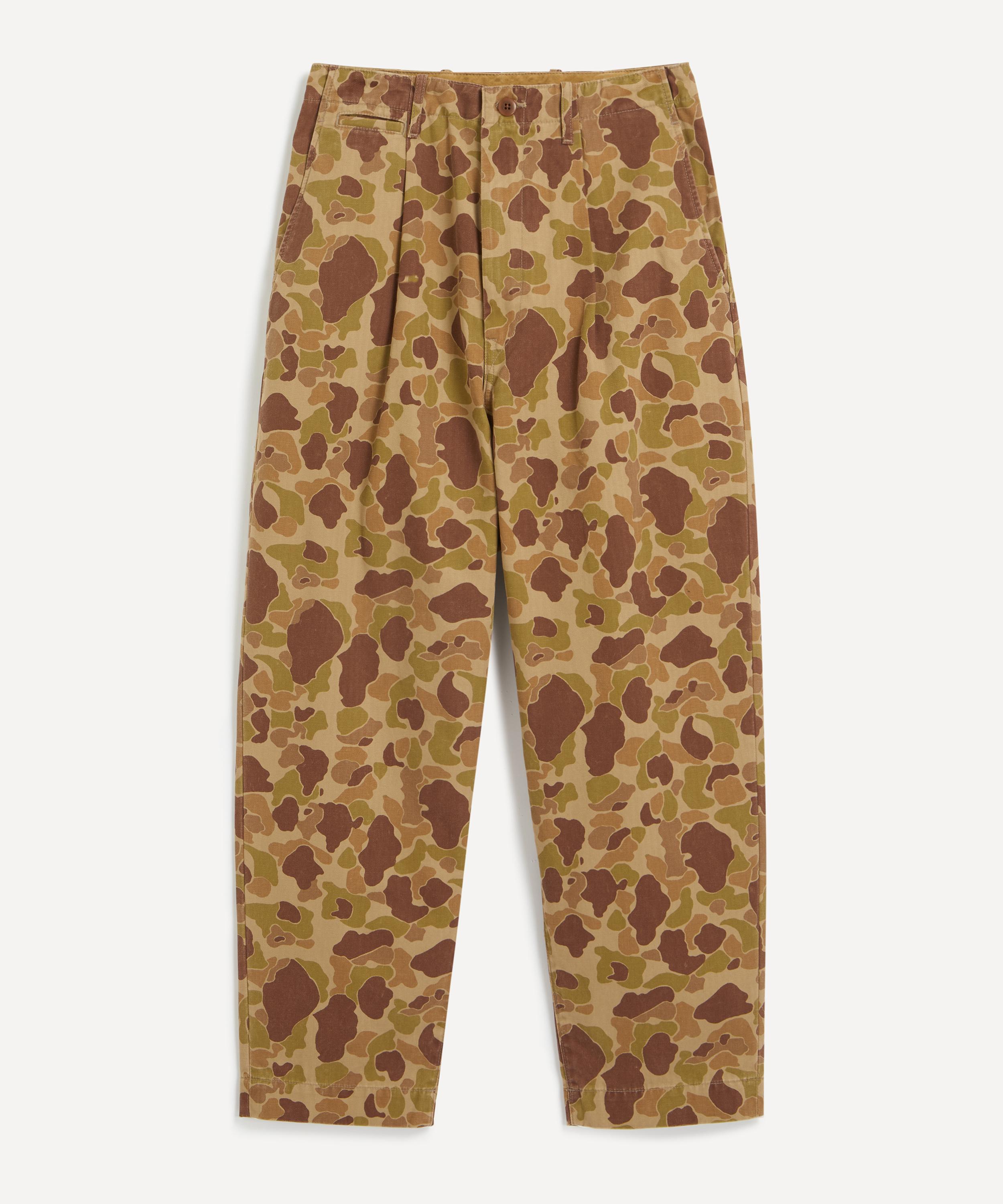 Shop Kapital Mens Camouflage-print Cotton-twill Trousers