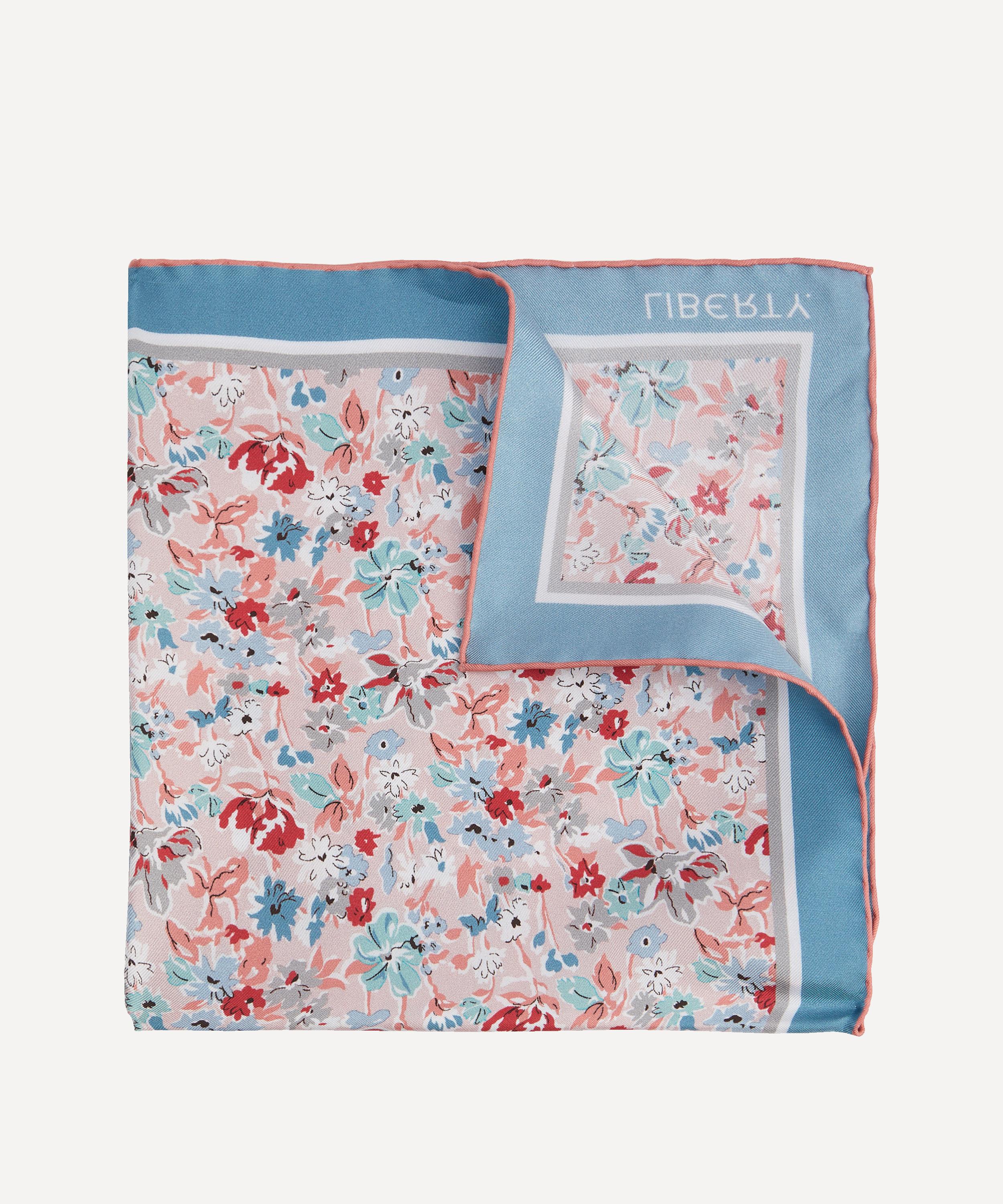 LIBERTY LIBERTY MENS CALIFORNIA BLOOM SILK POCKET SQUARE 