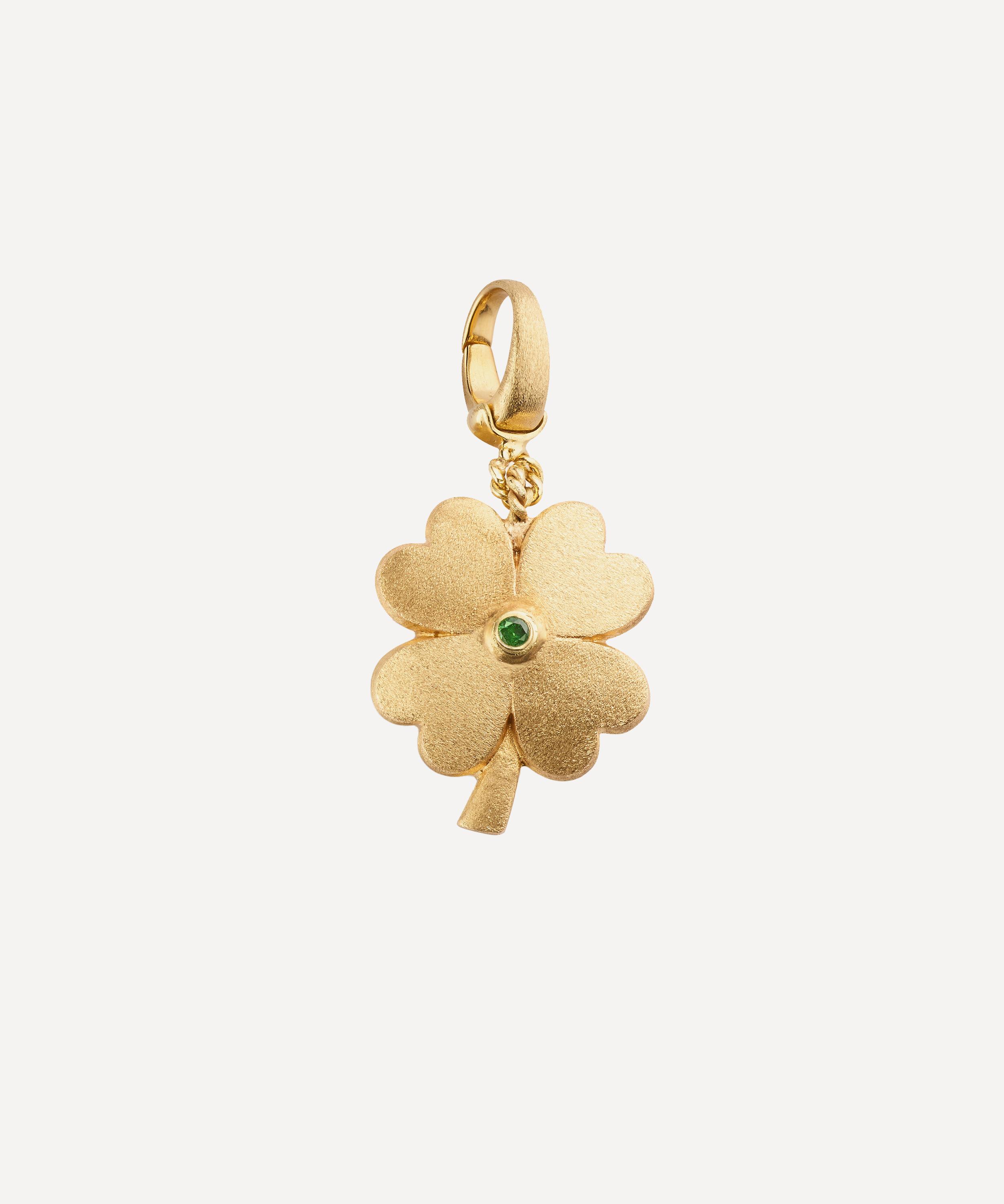 MARIE LICHTENBERG MARIE LICHTENBERG 14CT GOLD SMALL CLOVER CHARM 