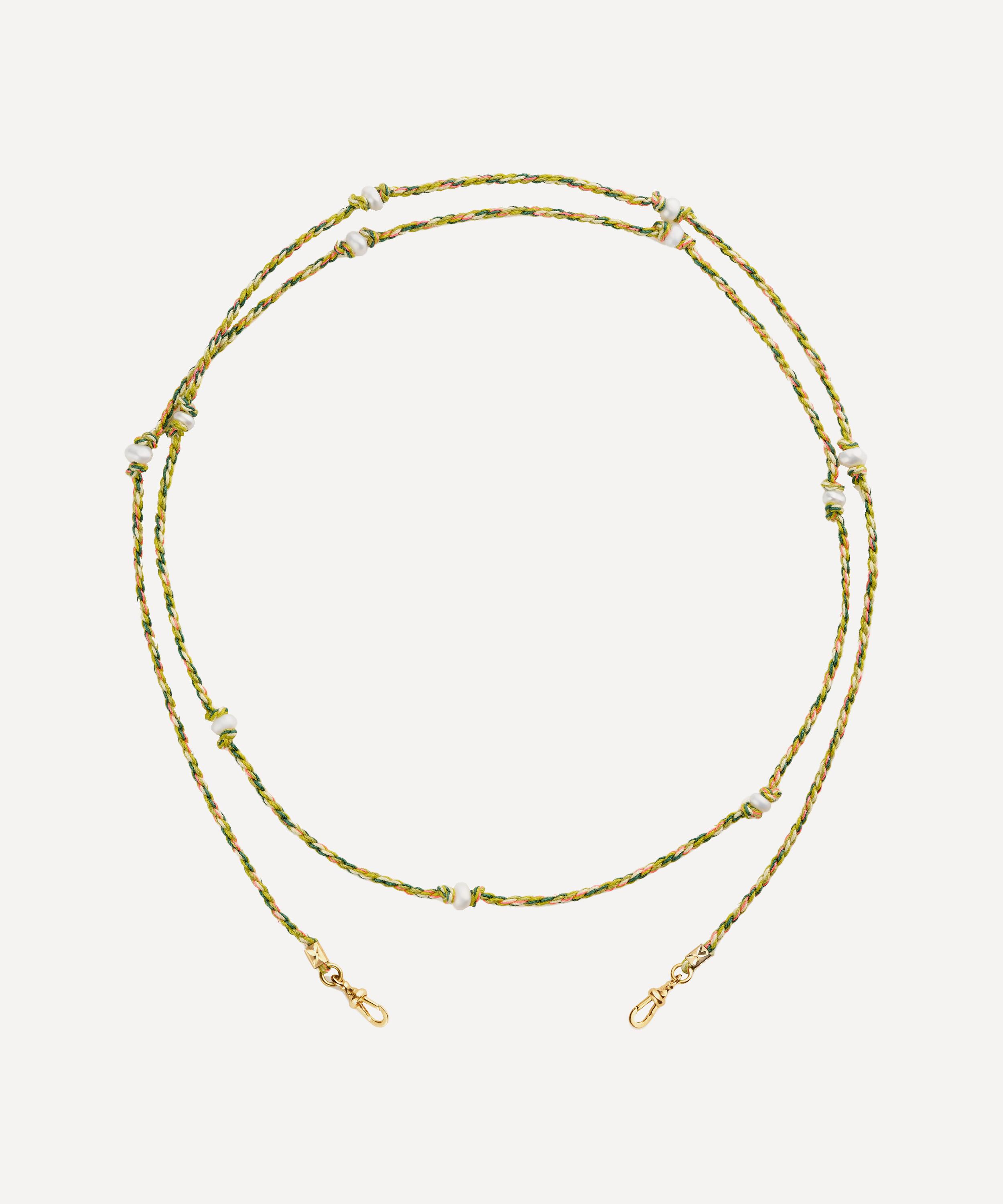 MARIE LICHTENBERG MARIE LICHTENBERG 9CT GOLD GREEN AND PINK MAULI PEARL NECKLACE 