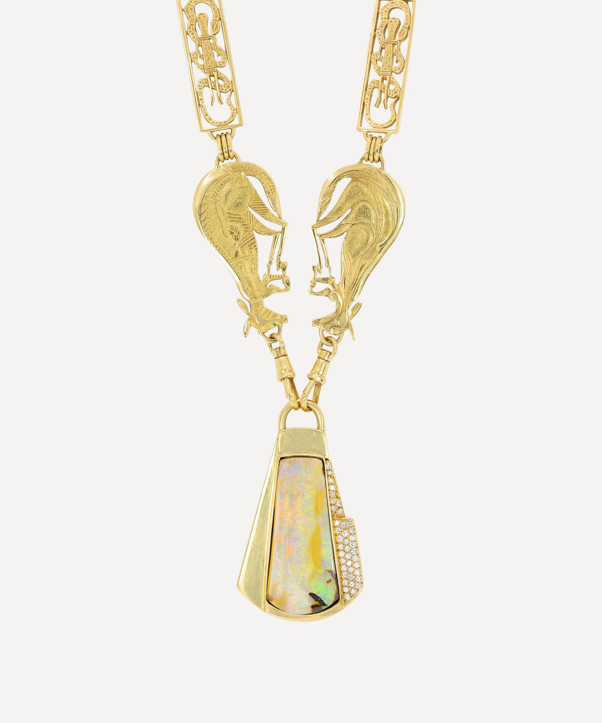 Kojis 18ct Gold Australian Opal Necklace Luxury