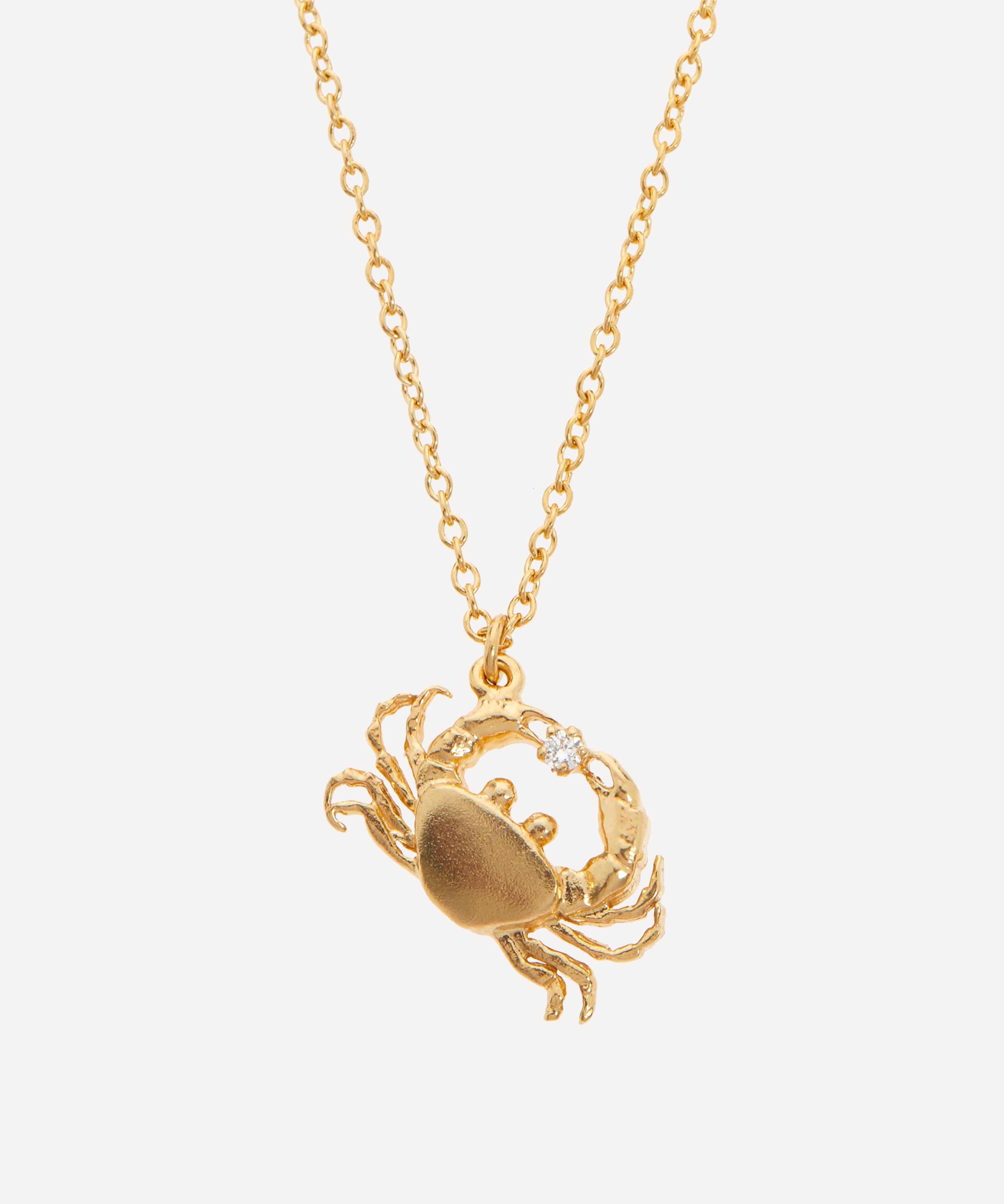 Alex Monroe Gold-Plated Cheeky Crab Pendant Necklace Luxury