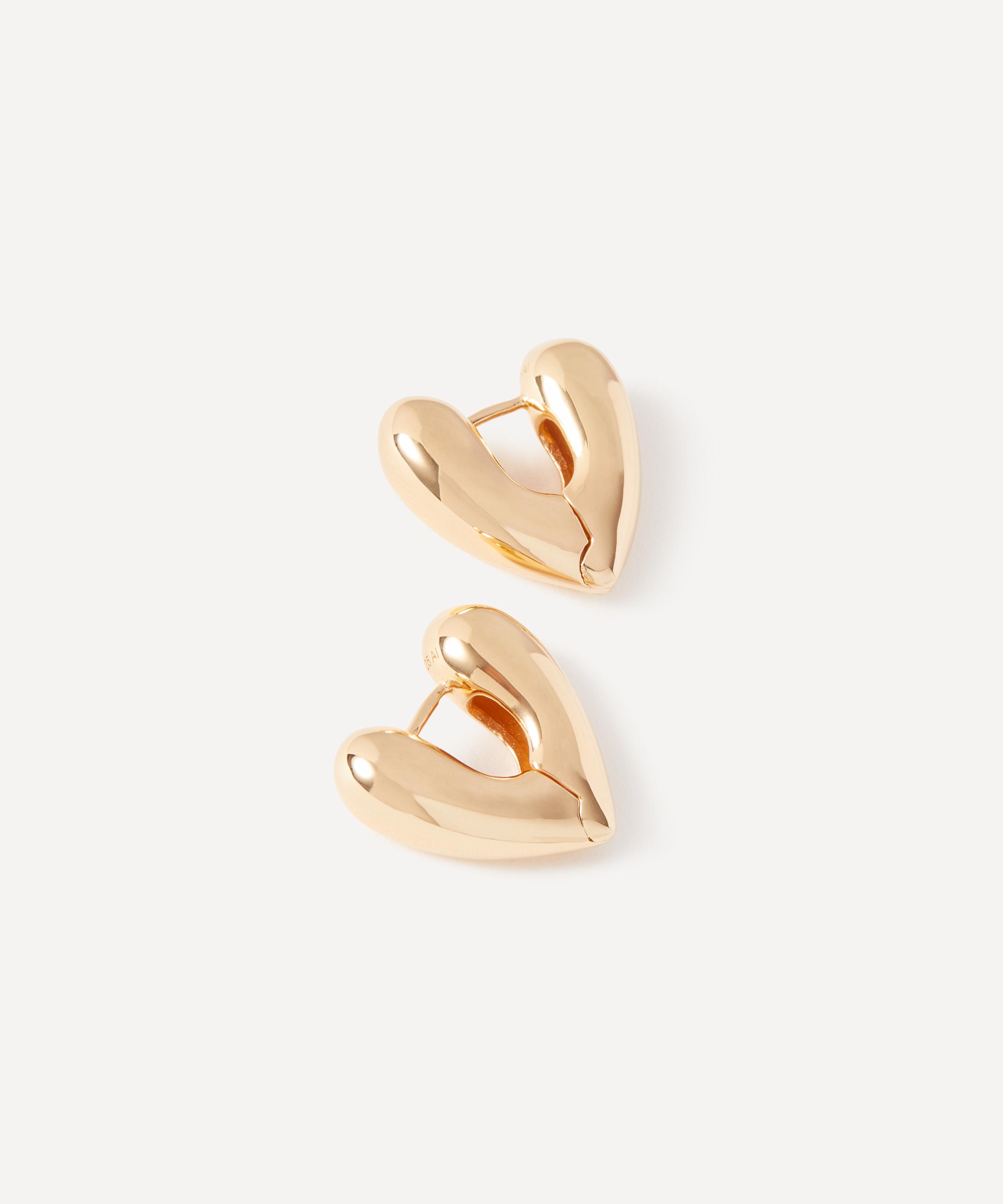 Annika Inez 14ct Gold-plated Heart Hoops