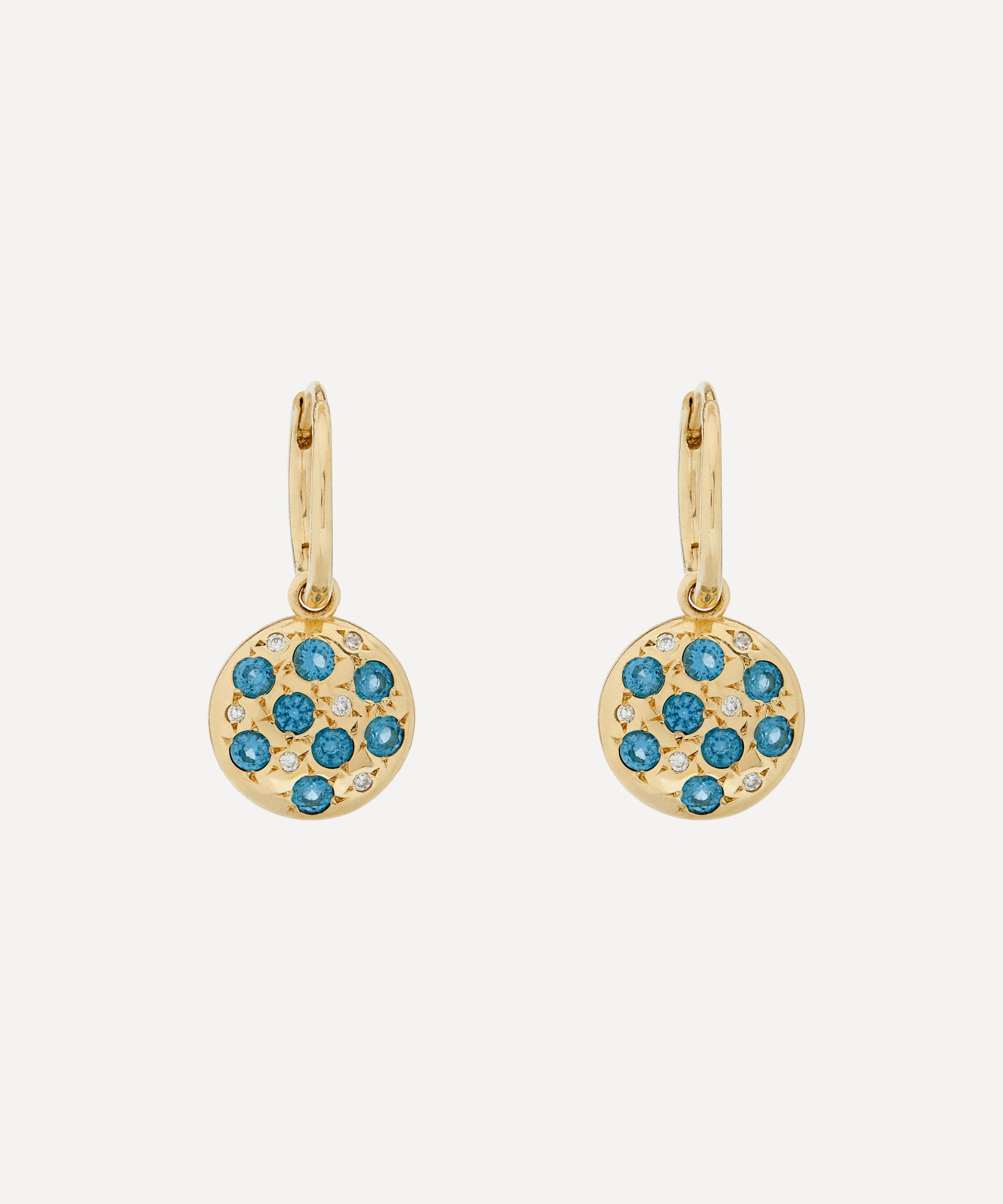 Liberty 9ct Gold Equinox Blue London Topaz Earrings