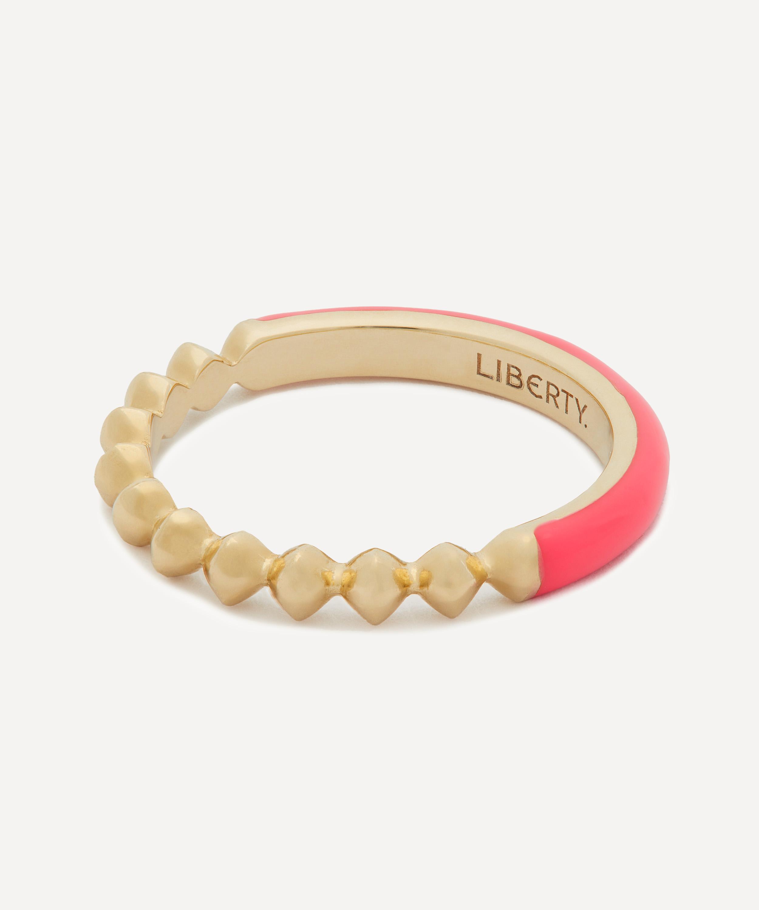 Liberty 9ct Gold Eclipse Fluo Pink Band Ring 59 Luxury