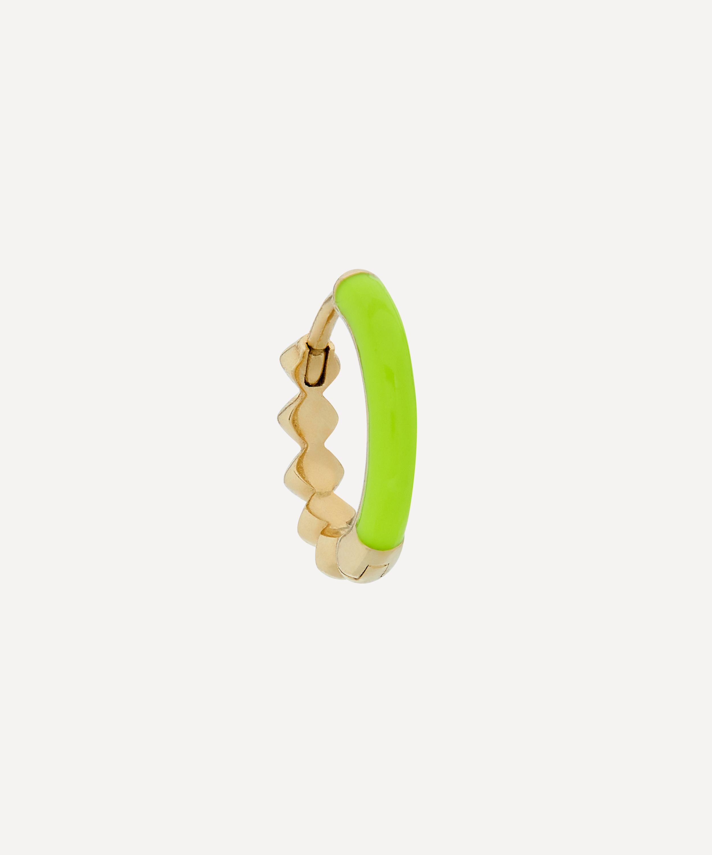 Liberty 9ct Gold Eclipse Mini Creole Enamel Single Hoop Earring