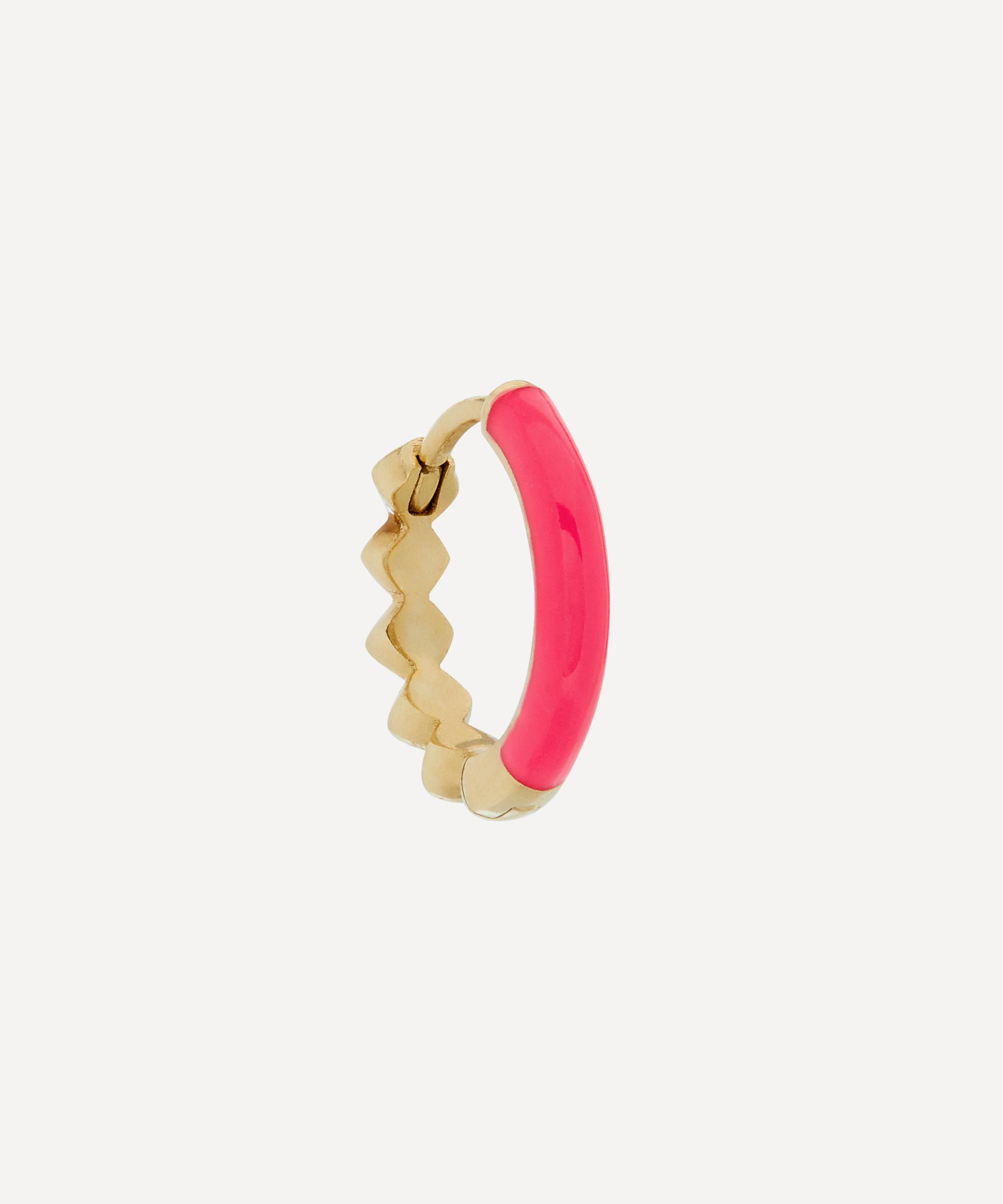 Liberty 9ct Gold Eclipse Mini Creole Enamel Single Hoop Earring