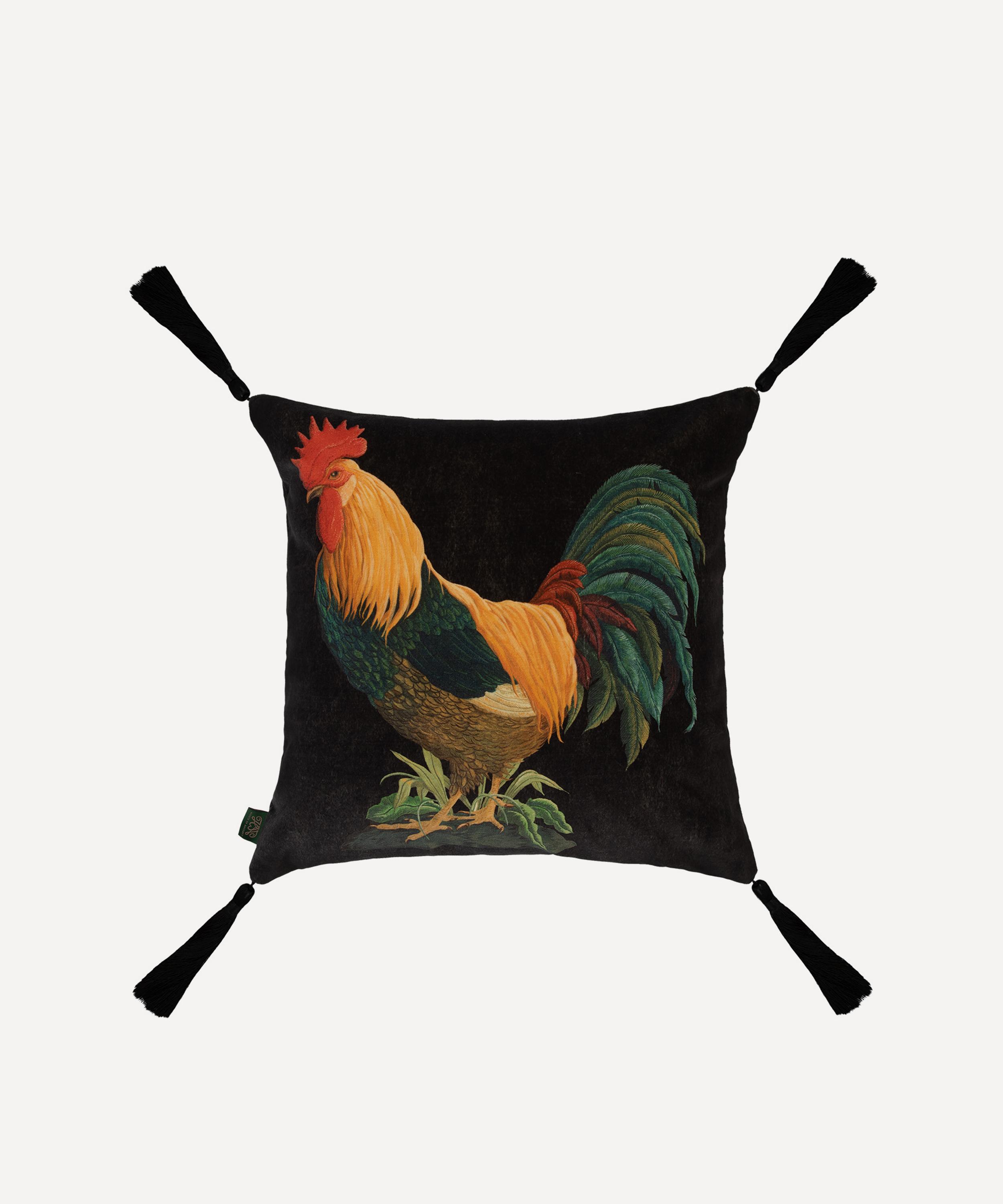 House Of Hackney Gallus Medium Fringed Velvet Cushion