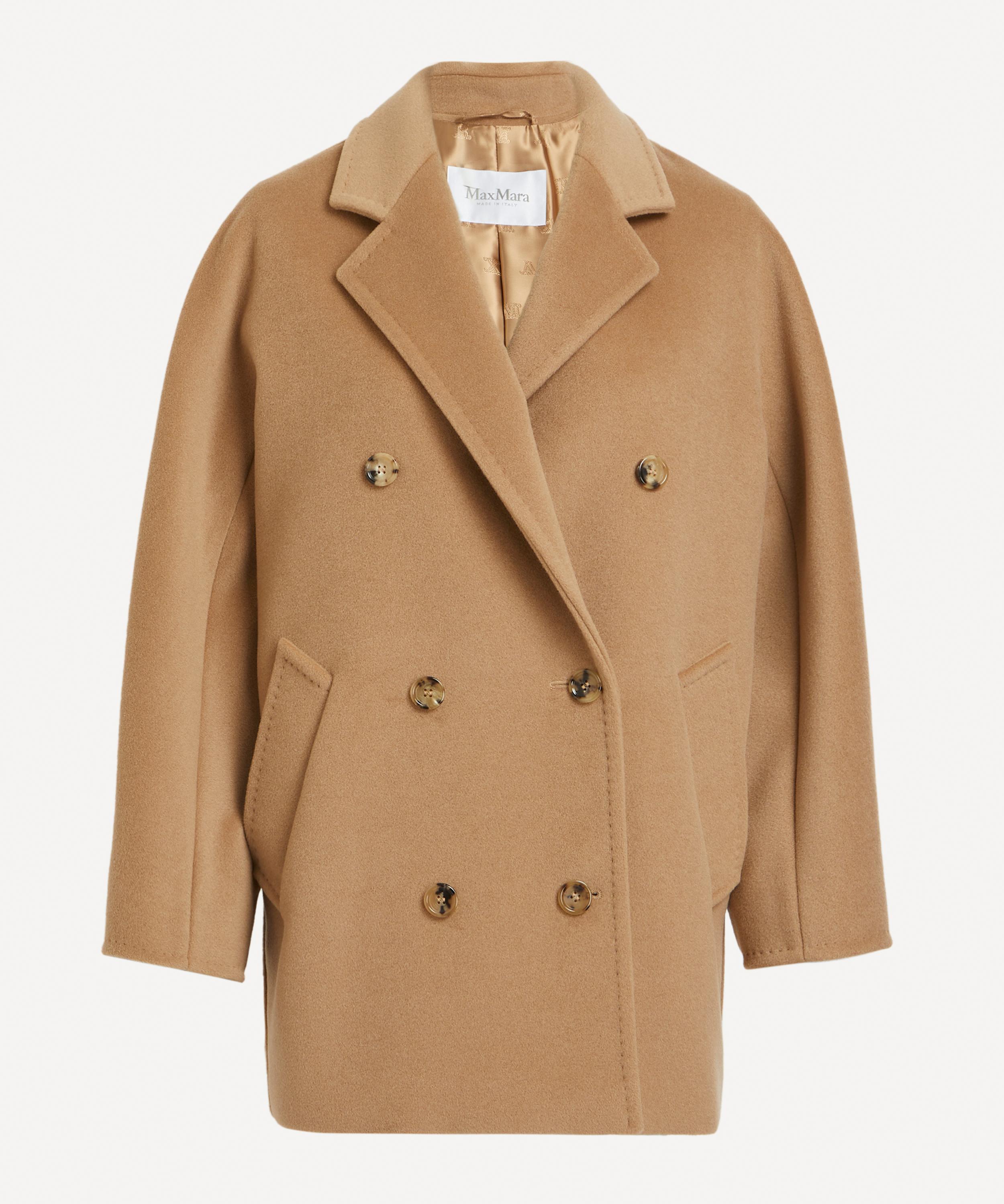 Max Mara Womens Camel Rebus Notch-lapel Relaxed-fit Wool And Cashmere Coat