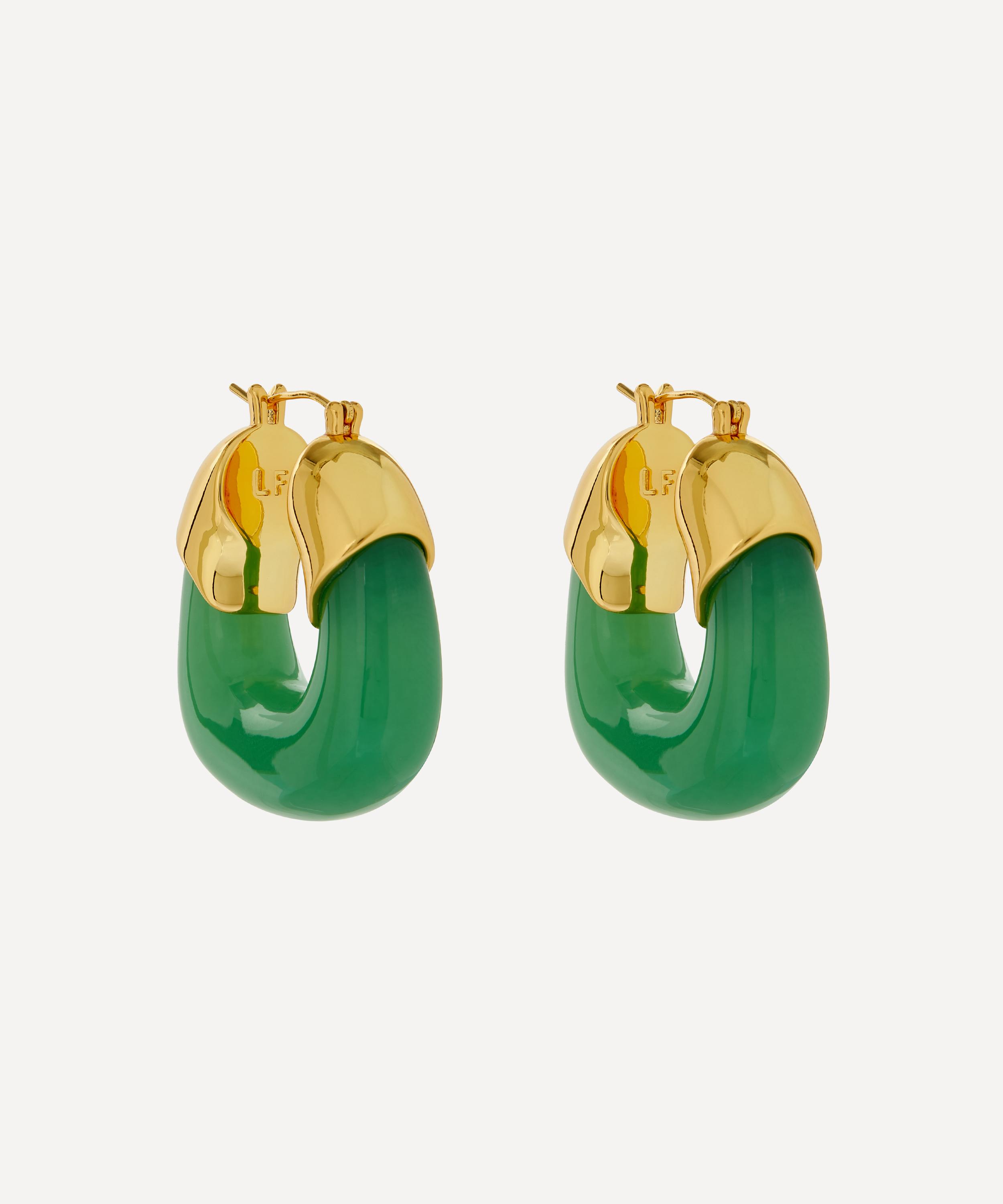 LIZZIE FORTUNATO LIZZIE FORTUNATO GOLD-PLATED BRASS ORGANIC HOOP EARRINGS 