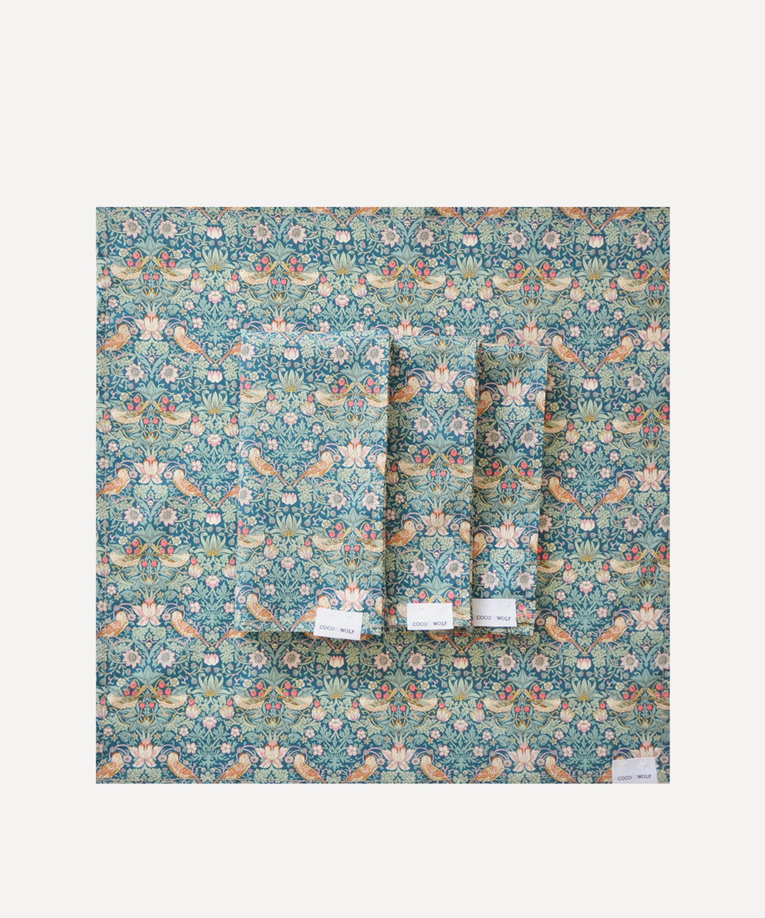 COCO & WOLF COCO & WOLF STRAWBERRY THIEF AND CAPEL STITCH EDGE NAPKINS SET OF FOUR 