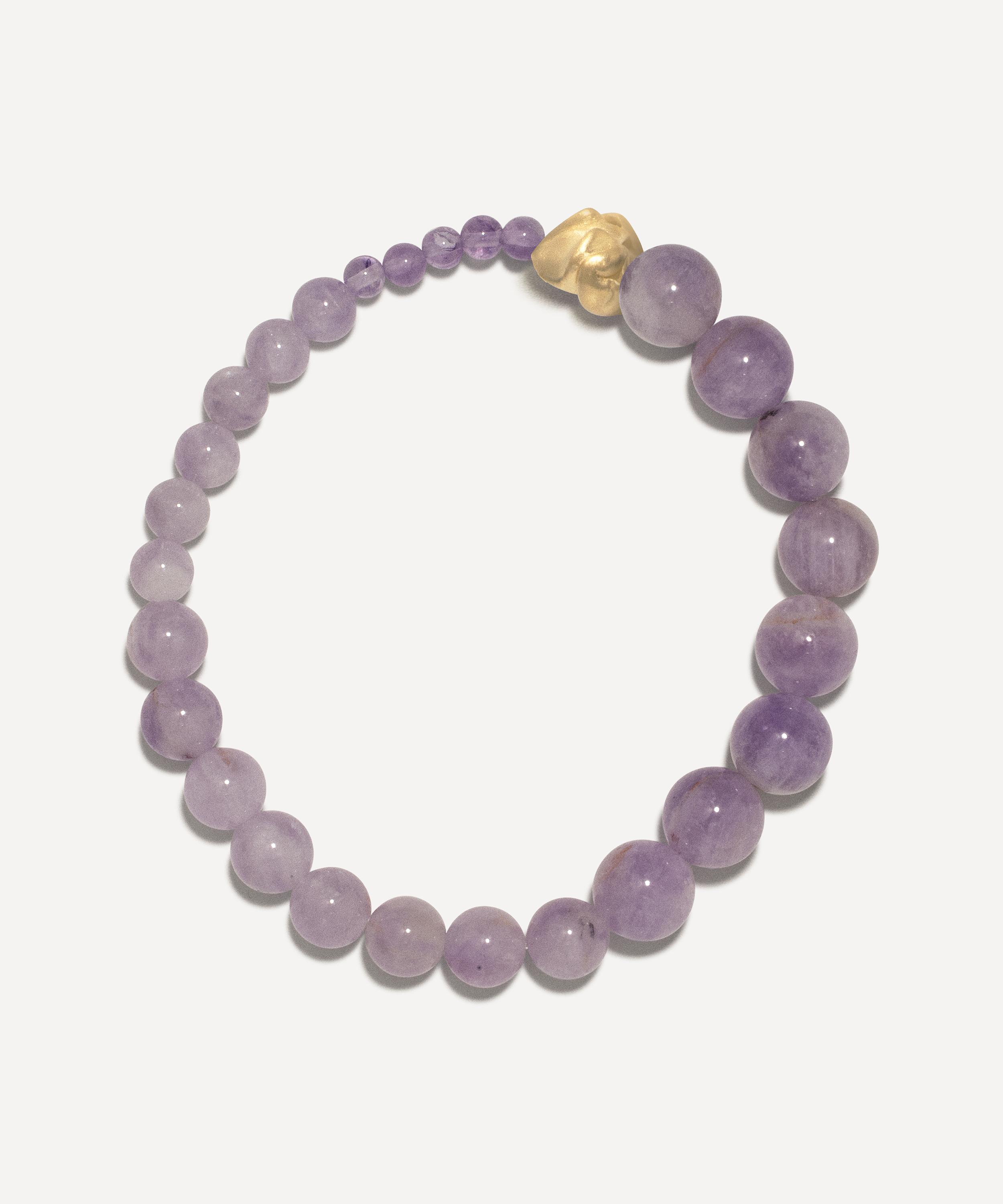 Shop Completedworks Mens 14ct Gold-plated Tidelands Jade Bead Bracelet