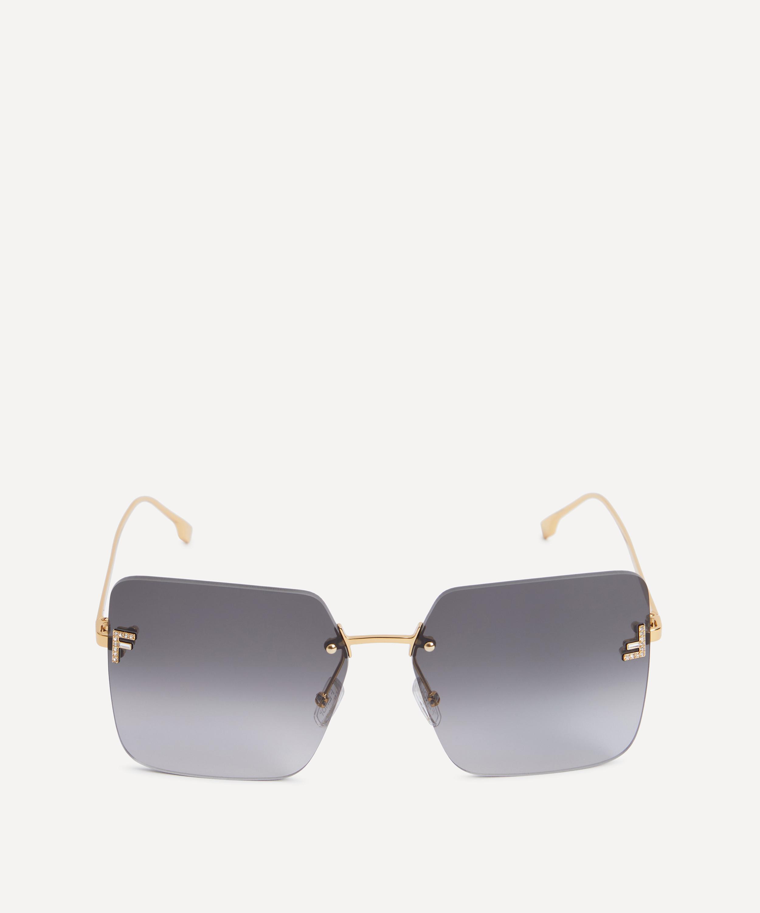 Fendi First Oversized Butterfly Metal Sunglasses