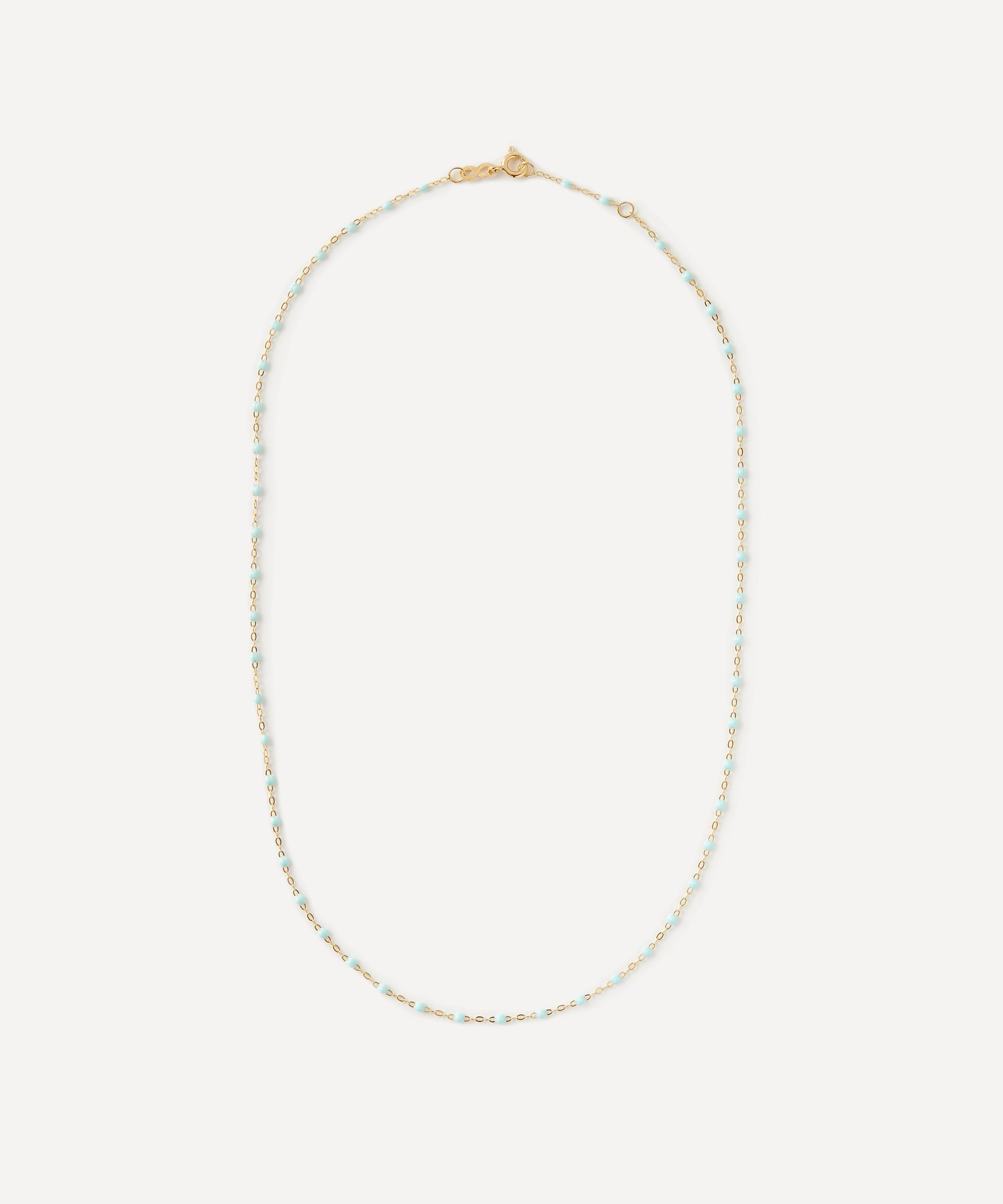 Gigi Clozeau 18ct Gold Classic Gigi Resin Bead Necklace Light green Luxury