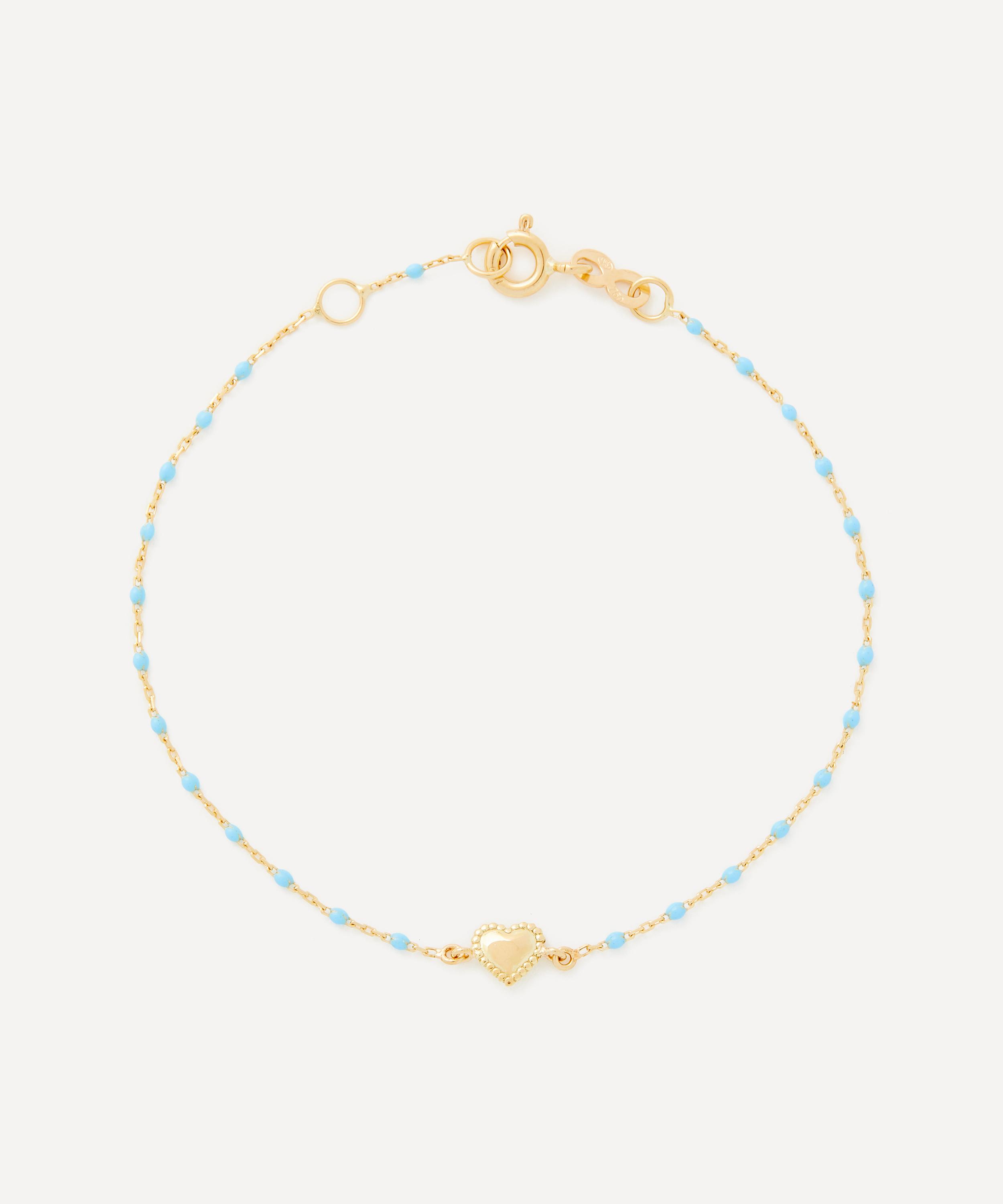 Gigi Clozeau 18ct Gold Lucky Heart Classic Gigi Bead Bracelet Turquoise Luxury Christmas Gift / Present