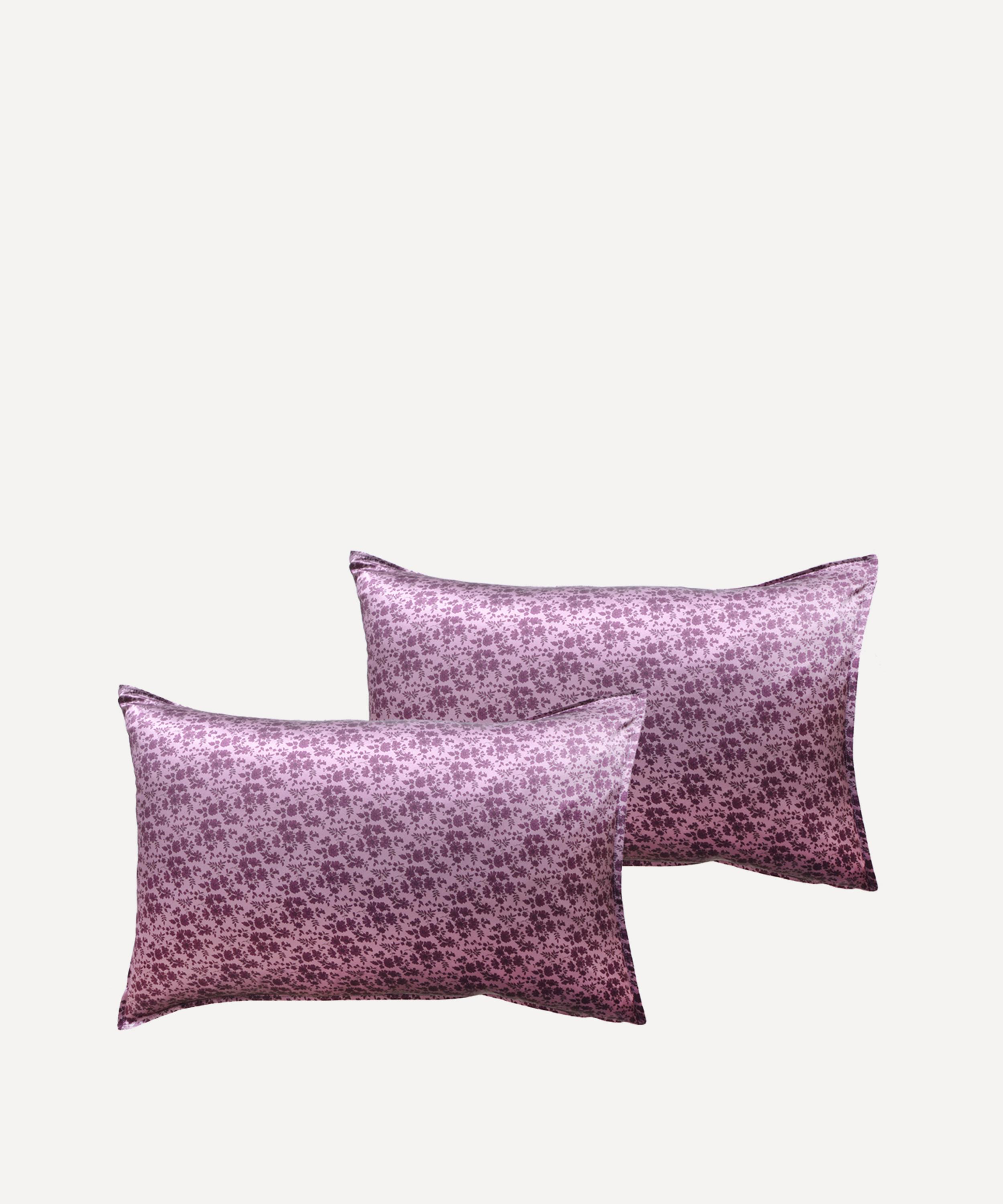 Coco & Wolf Capel Aubergine Silk Satin Pillowcases Set Of Two