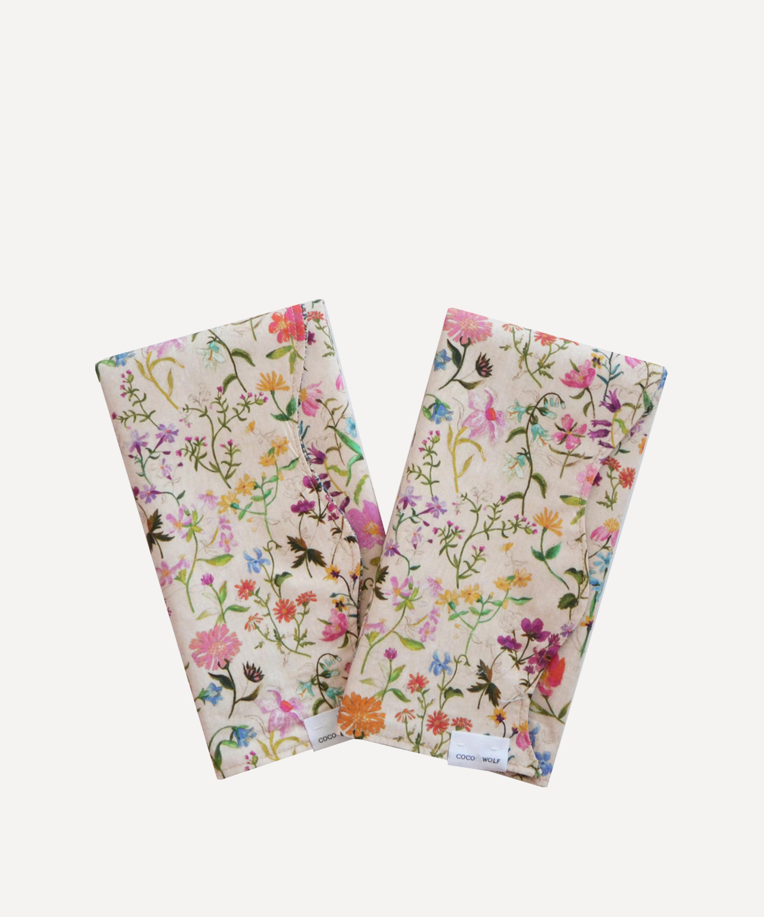 COCO & WOLF COCO & WOLF LINEN GARDEN AND KATIE MILLIE WAVY EDGE NAPKINS SET OF TWO 