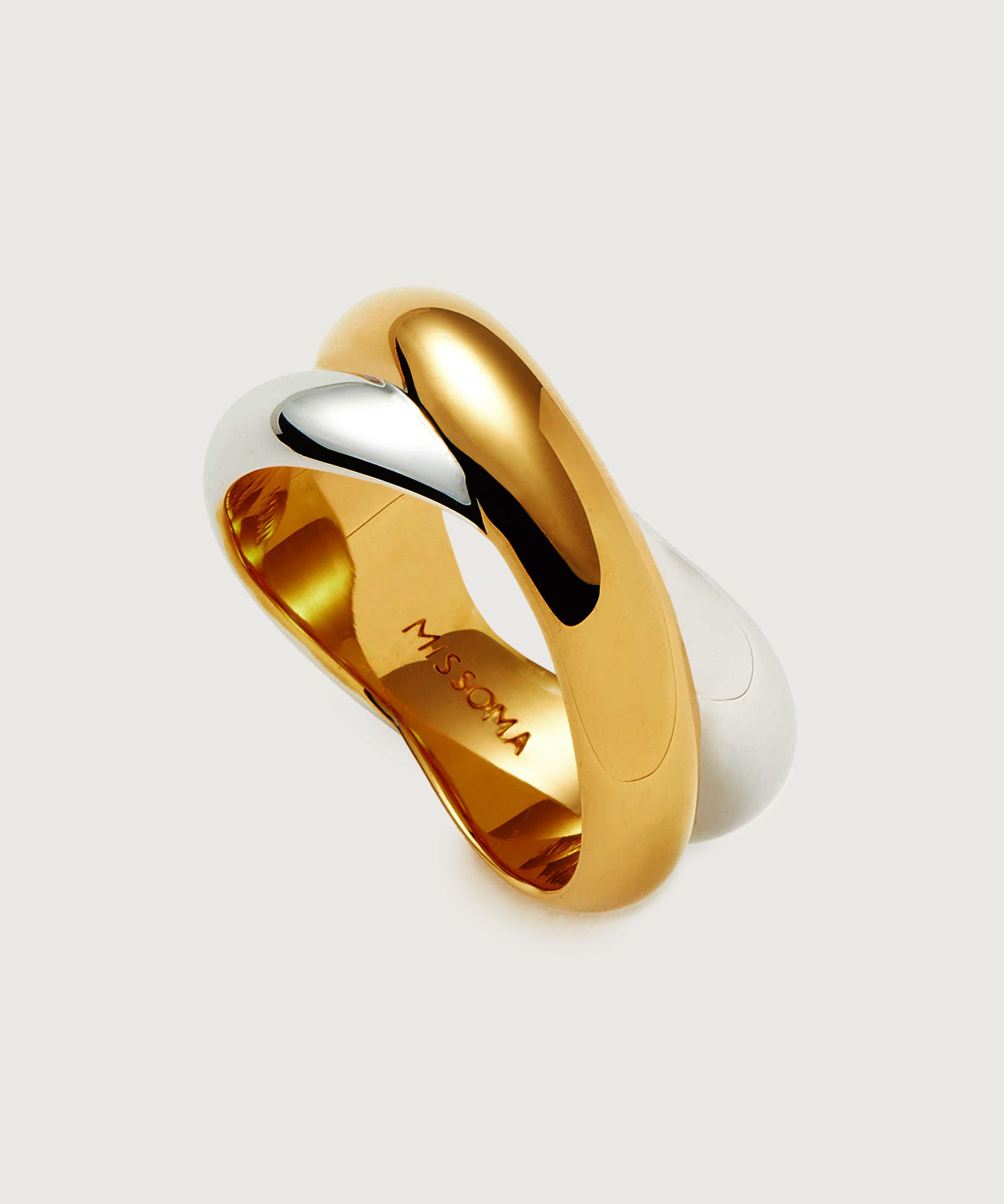 Missoma X Lucy Williams Mixed Metal Chunky Entwine Ring