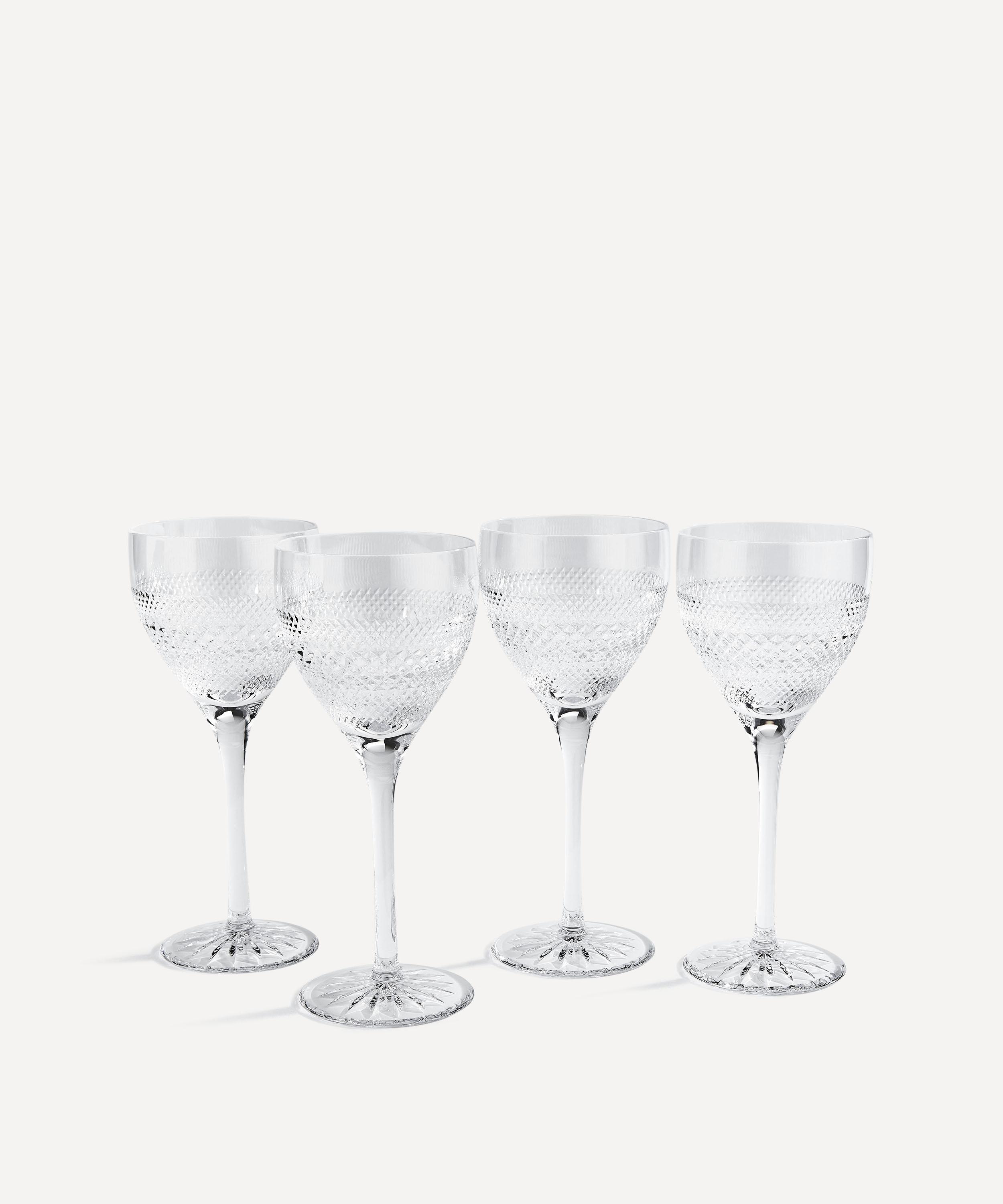 SOHO HOME SOHO HOME HUXLEY CUT CRYSTAL RED WINE GLASS SET OF FOUR 