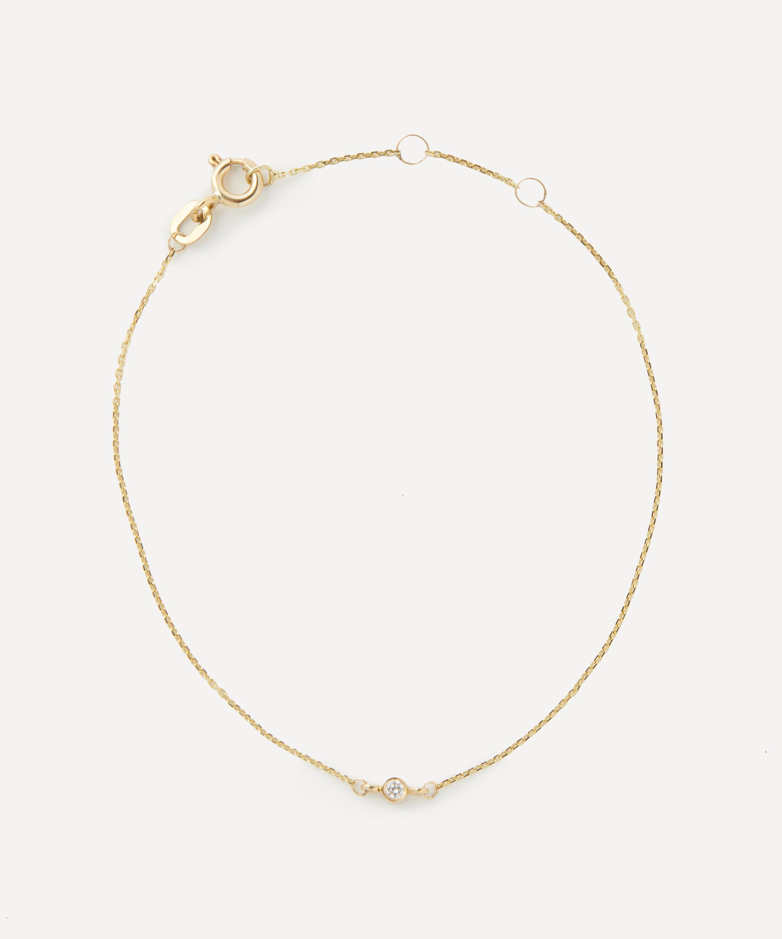 Shop Aurum + Grey 9ct Gold Forever 2mm Connect Diamond Solitaire Bracelet