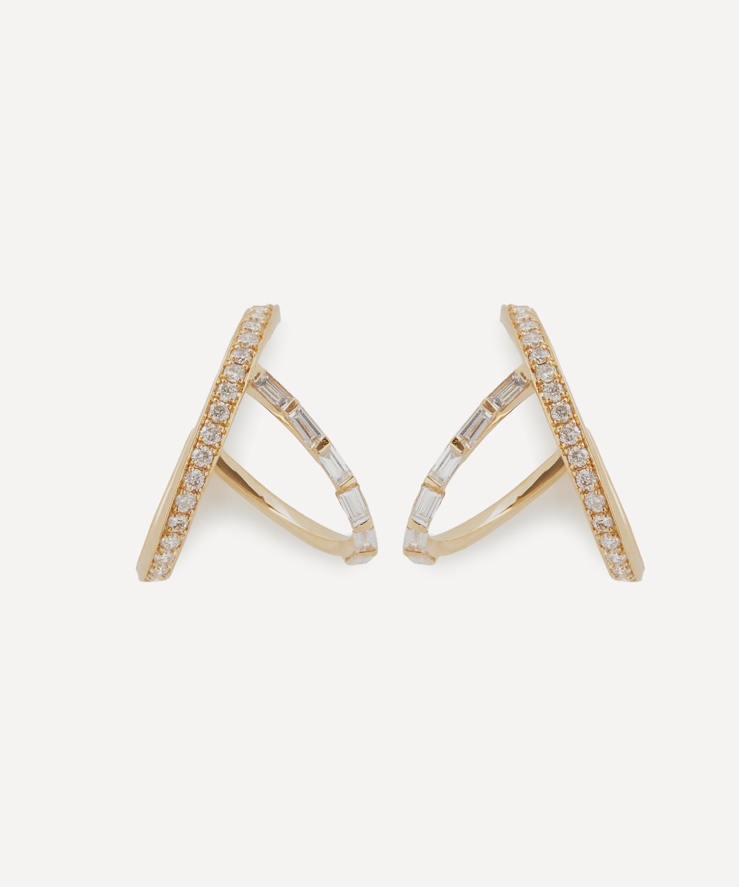 Shop Mateo 14ct Gold Diamond Y Hoop Earrings