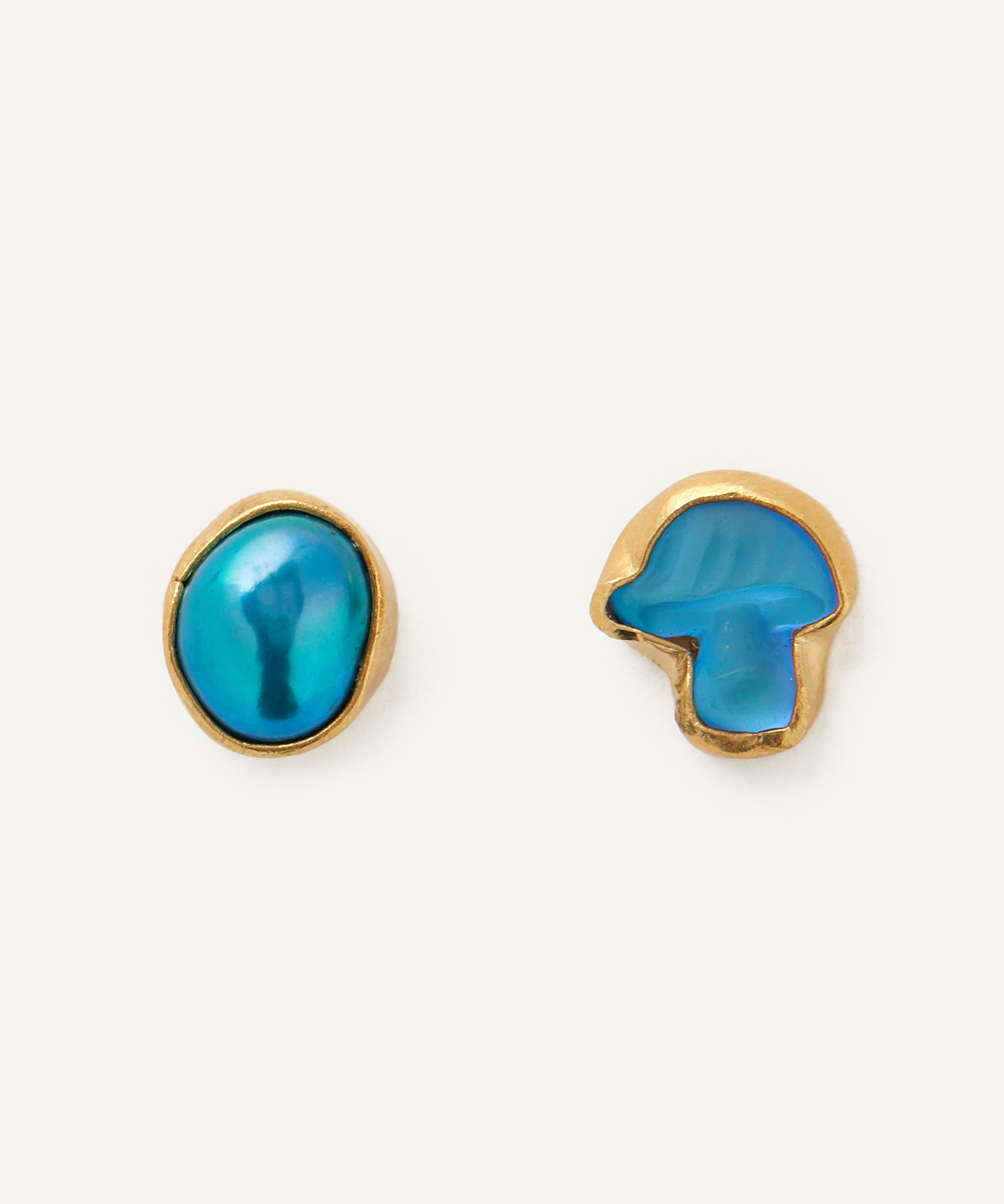 GRAINNE MORTON GRAINNE MORTON 18CT GOLD-PLATED MISMATCHED STUD EARRINGS 