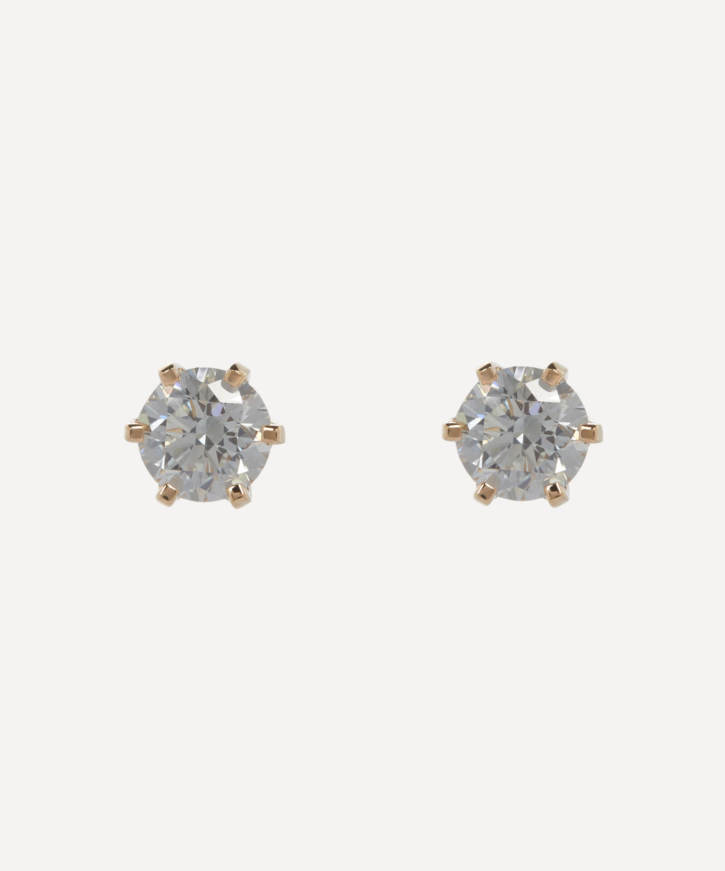 SATOMI KAWAKITA SATOMI KAWAKITA 14CT GOLD 4MM WHITE DIAMOND STUD EARRINGS 