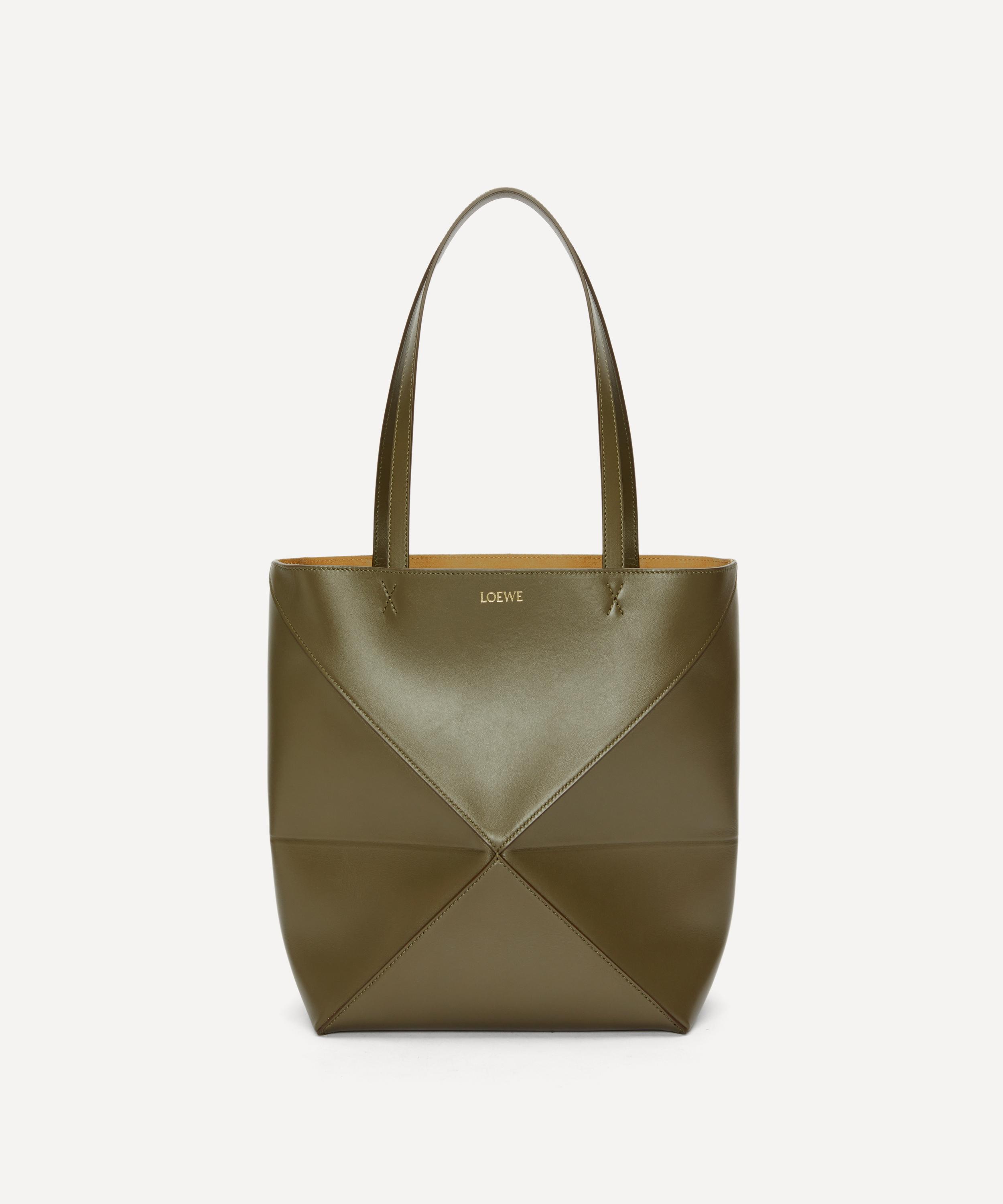 Loewe Puzzle Fold Tote In Shiny Calfskin