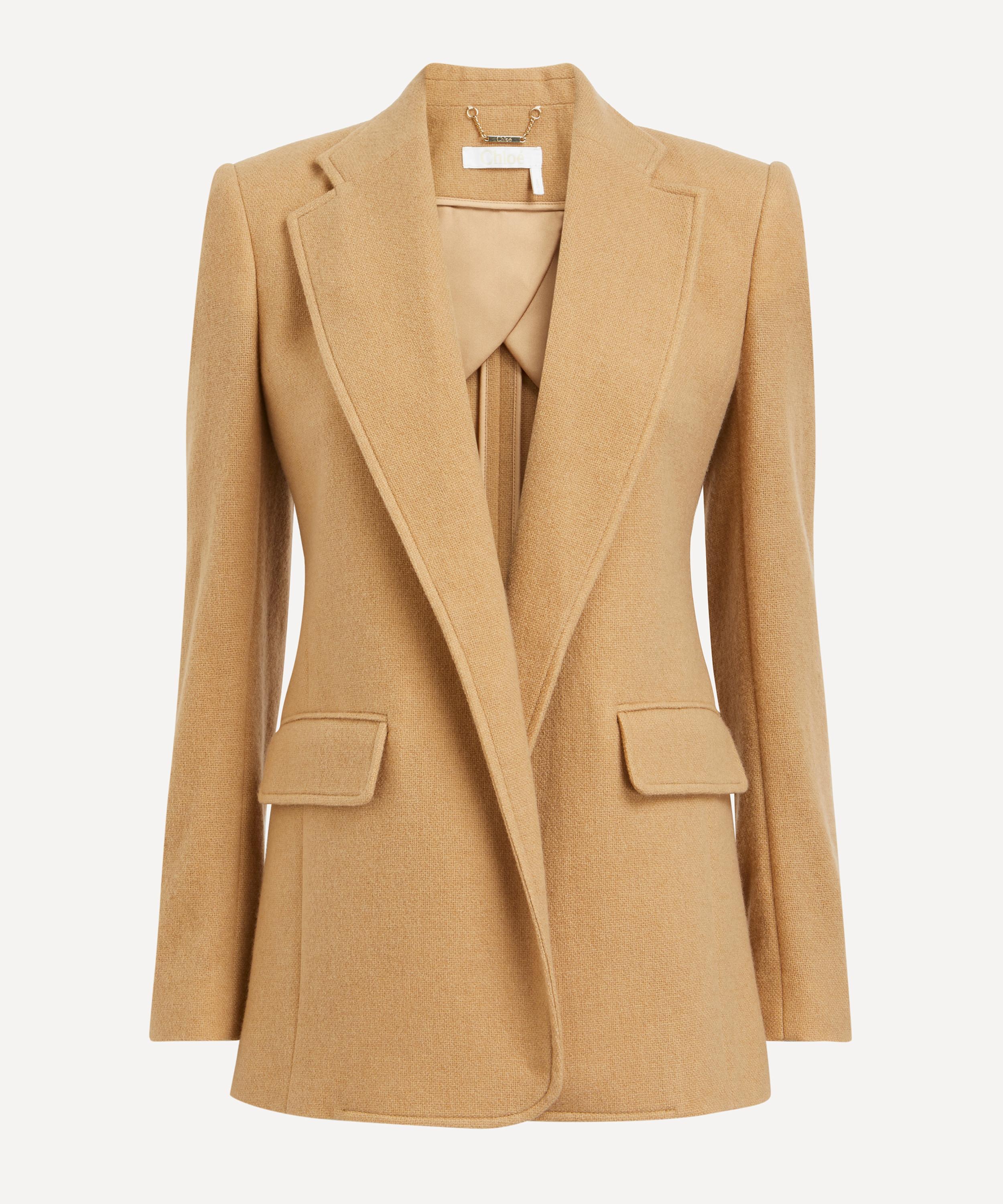 Chloé Structured Tailored Blazer With Notched Lapel In Brown