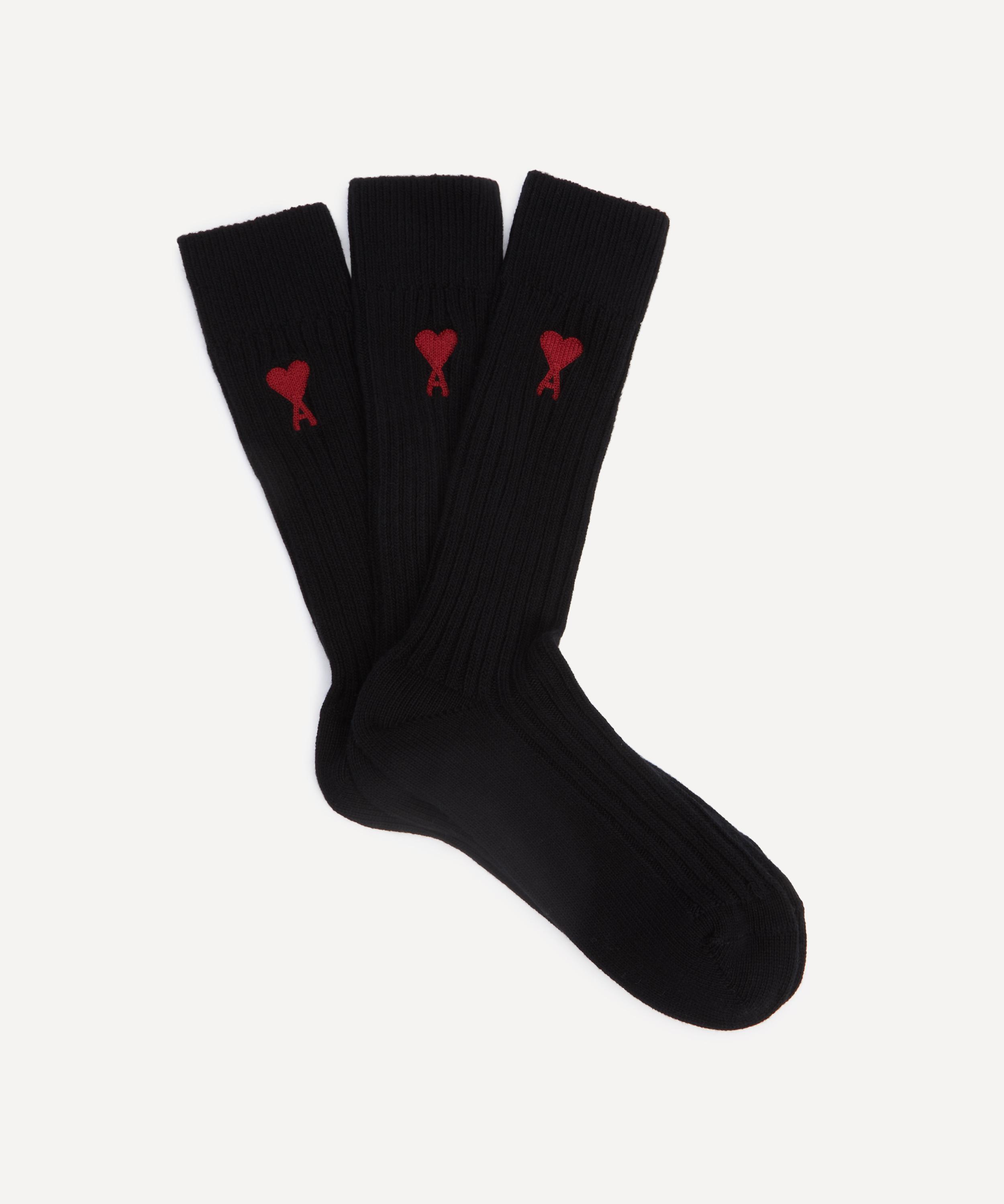 Three-Pack Ami de Coeur Socks Black 39-42