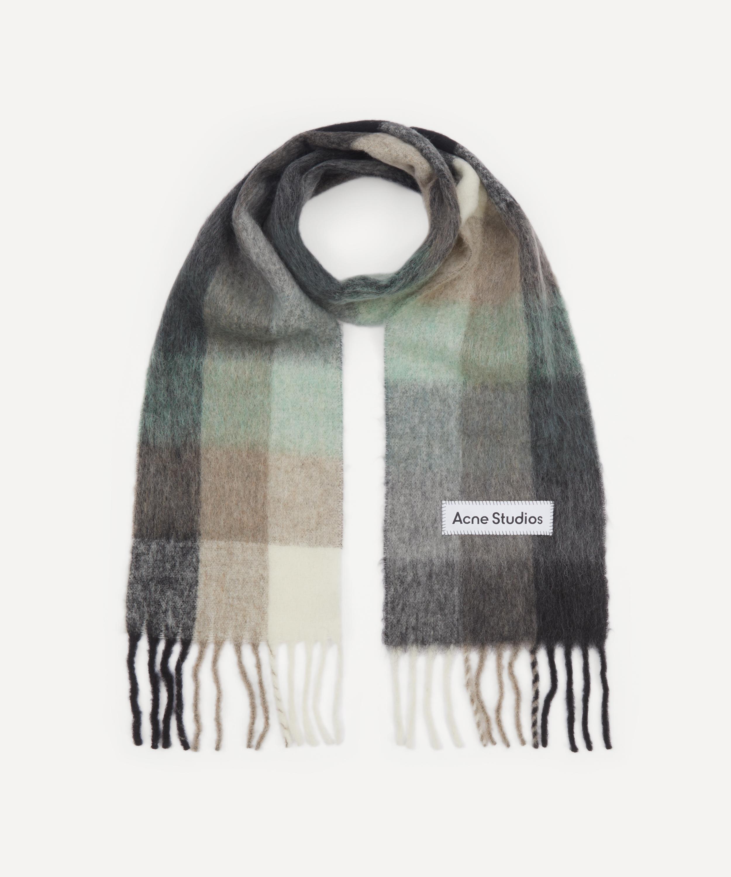 Shop Acne Studios Mens Mohair Checked Scarf