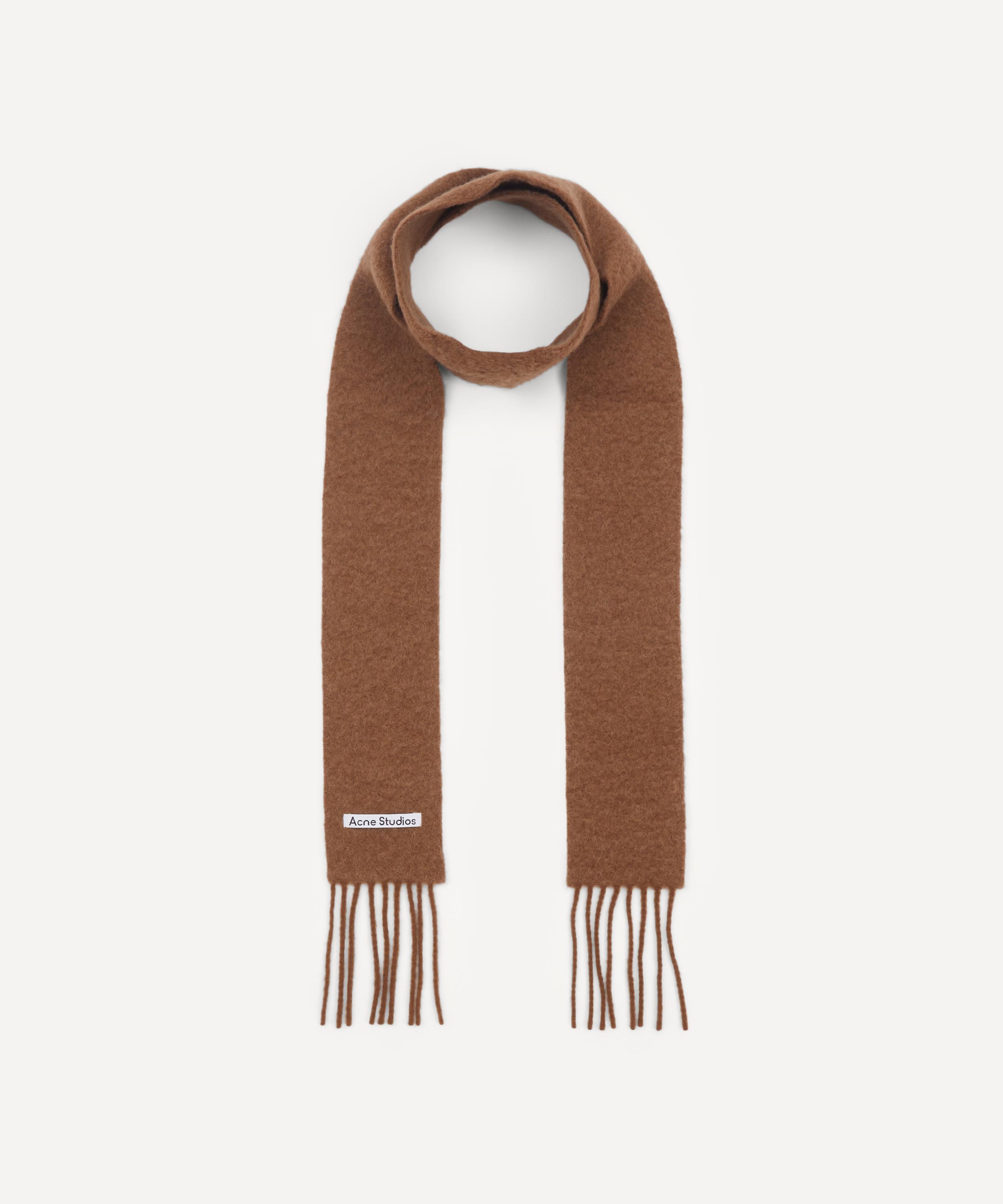 Shop Acne Studios Mens Skinny Wool-alpaca Fringe Scarf