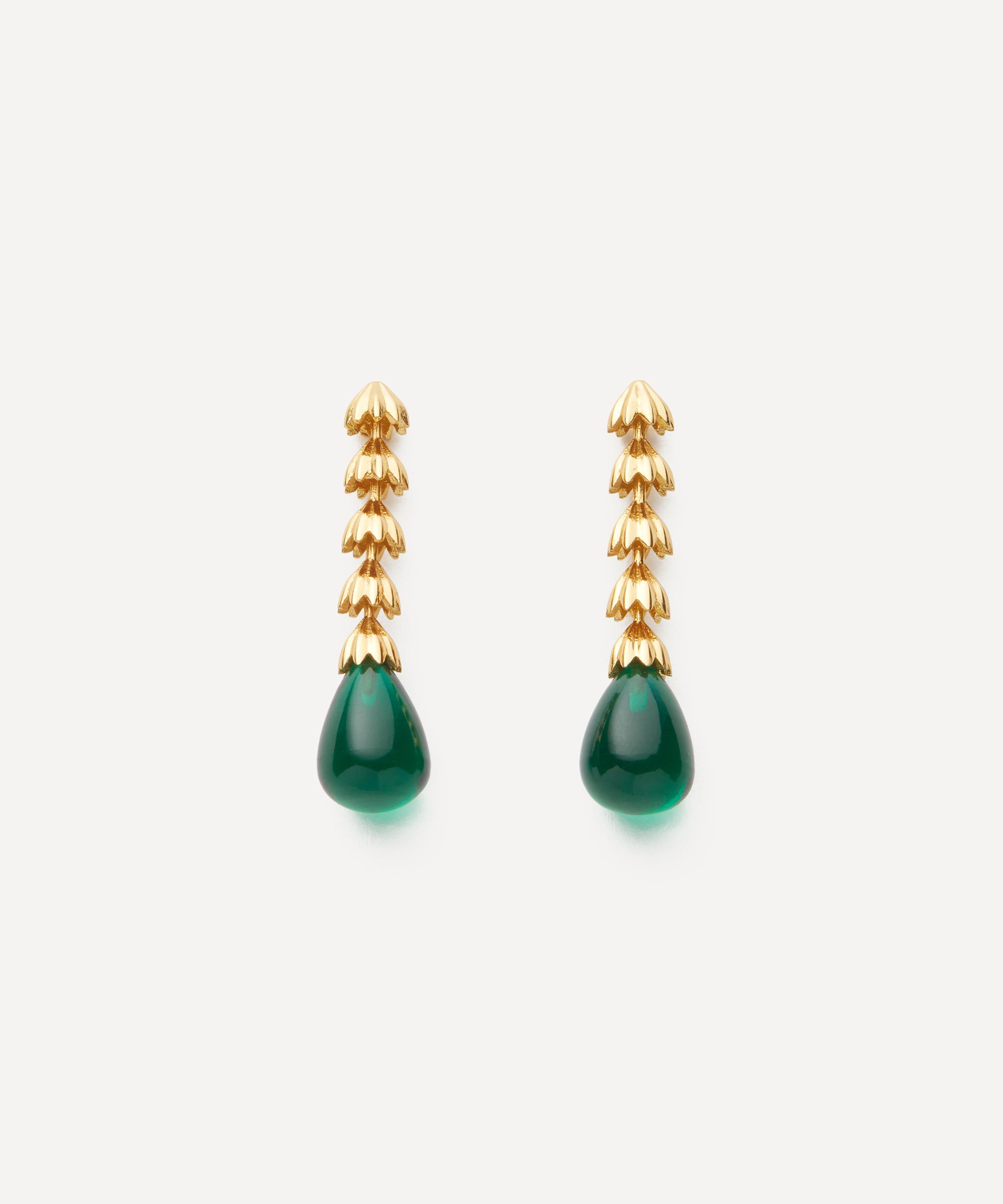 SHYLA SHYLA 22CT GOLD-PLATED CHANDELIER PEARL DROP EARRINGS 
